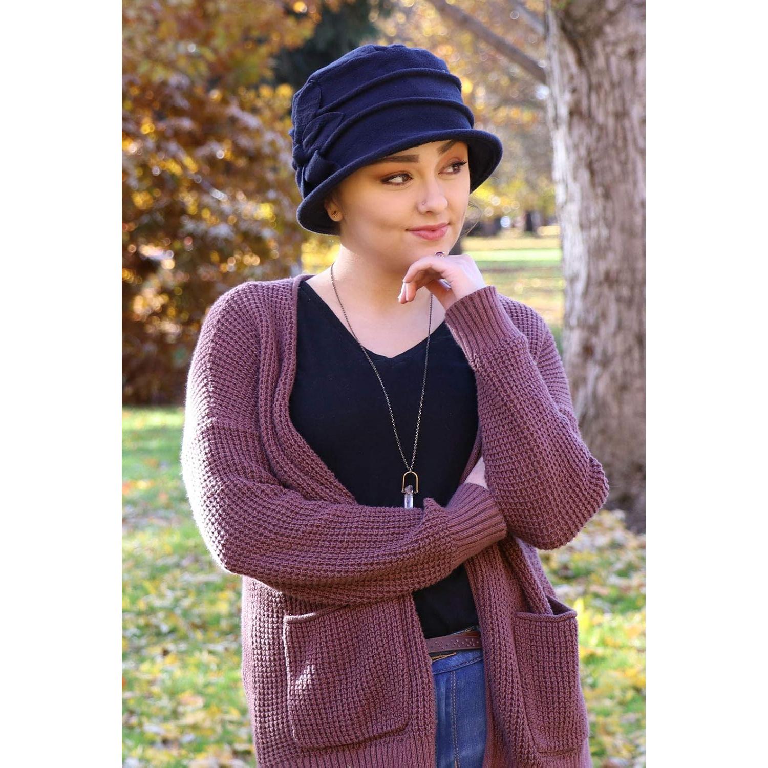 Sombrero Cloche de Flor para Mujeres - Gorro Quimioterapia