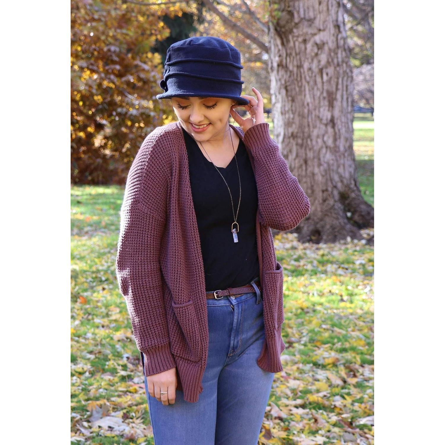 Sombrero Cloche de Flor para Mujeres - Gorro Quimioterapia