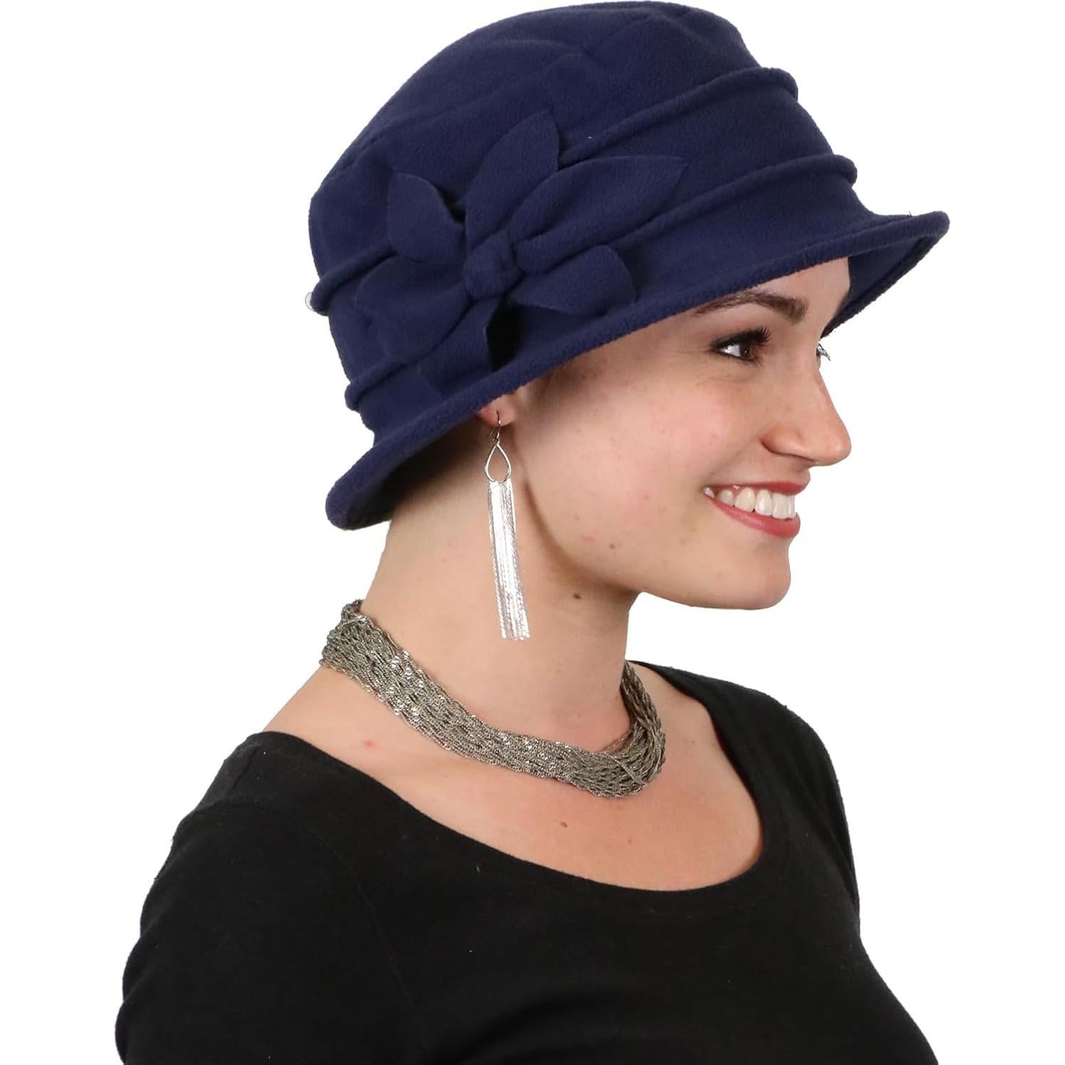 Sombrero Cloche de Flor para Mujeres - Gorro Quimioterapia
