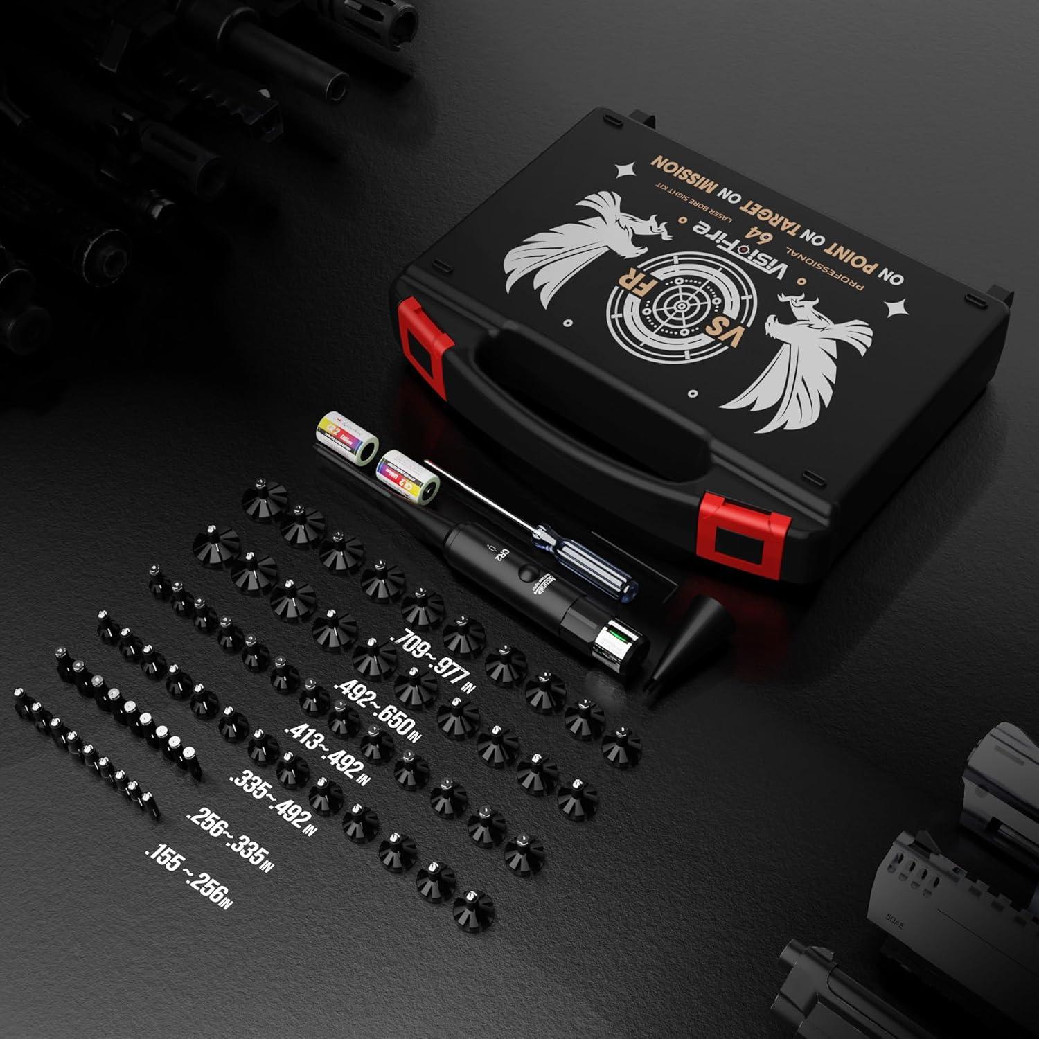 Alineador láser verde Visiofire con 64 adaptadores