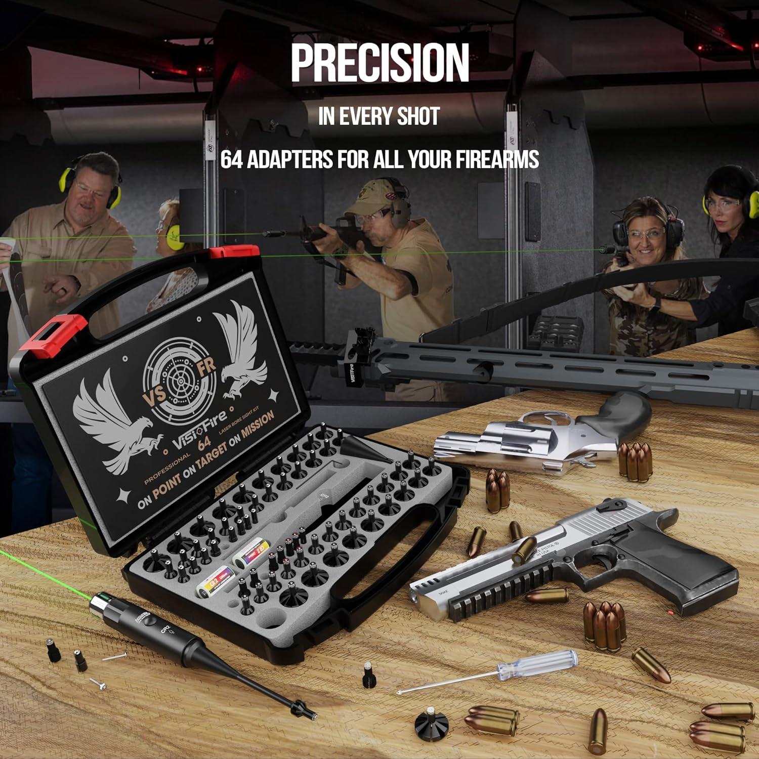 Alineador láser verde Visiofire con 64 adaptadores