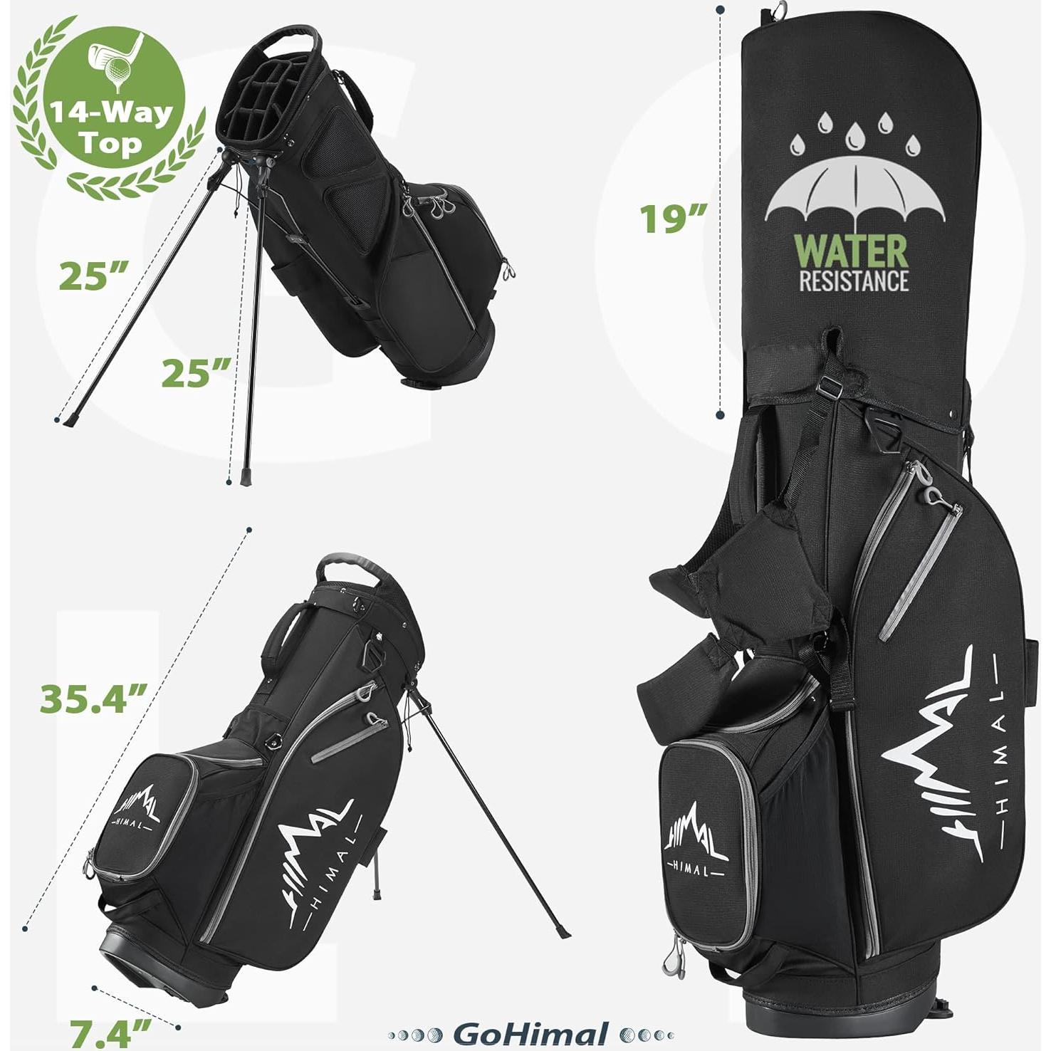 Bolsa de Golf GoHimal con Soporte 14 Vías Ligera y Duradera