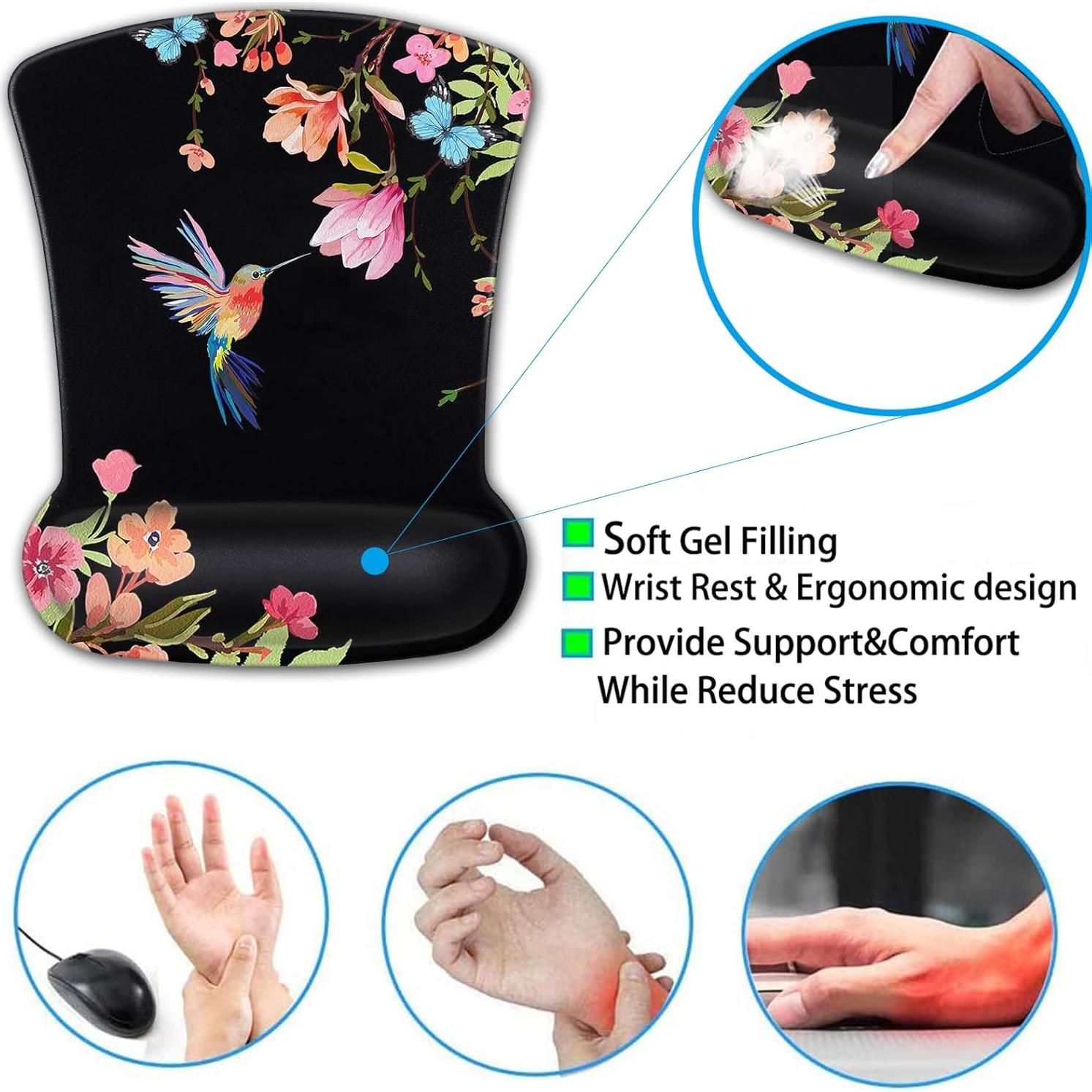 Alfombrilla de Ratón Ergonómica FDHHKJUKO con Soporte de Muñeca