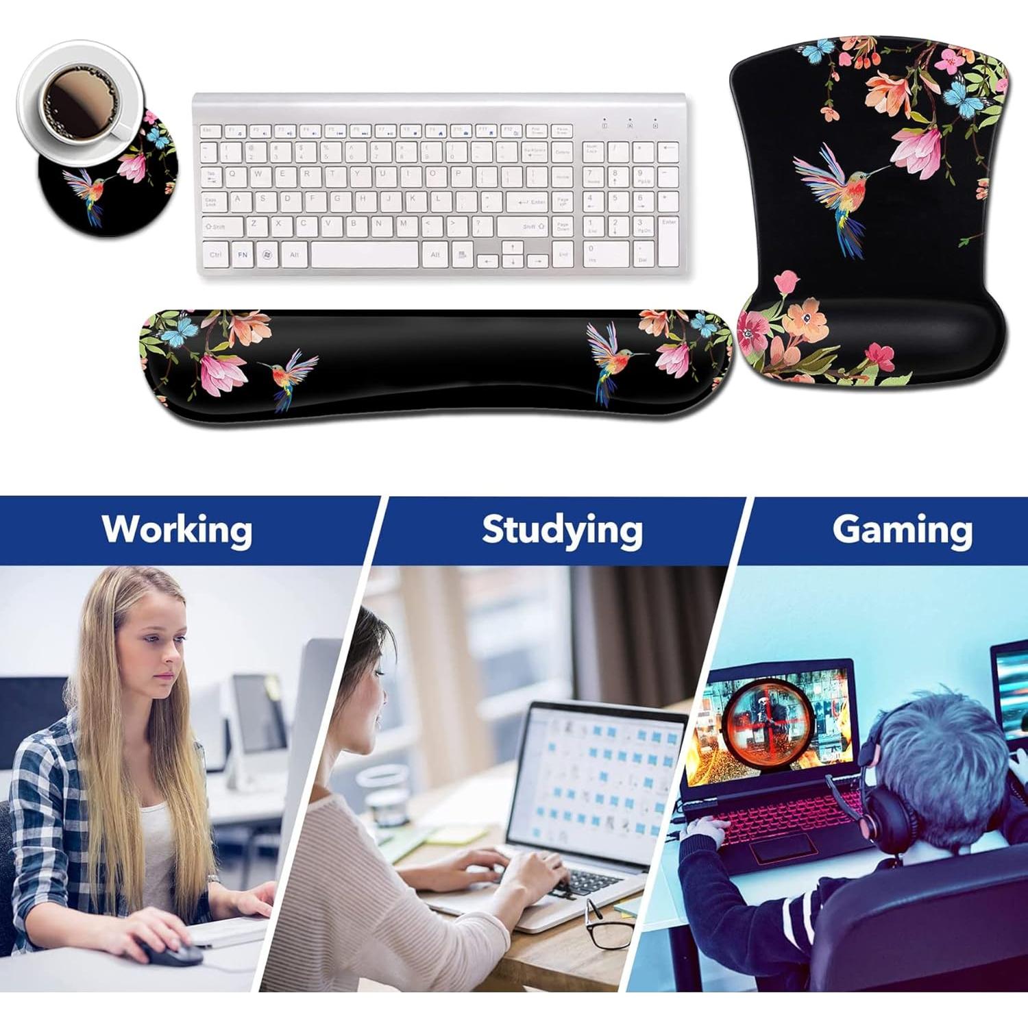 Alfombrilla de Ratón Ergonómica FDHHKJUKO con Soporte de Muñeca