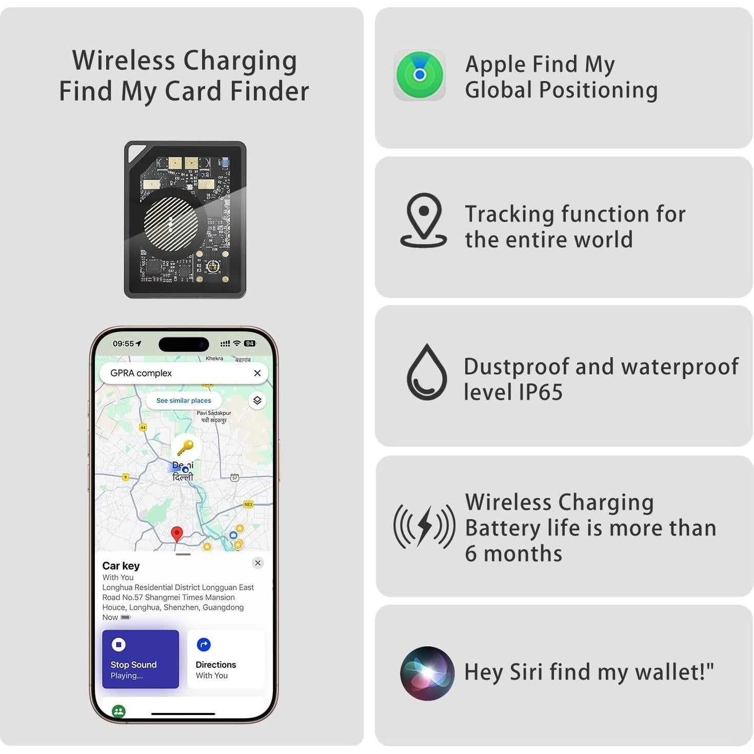 Mini Tracker P21 Apple Find My - Localizador Recargable IP67