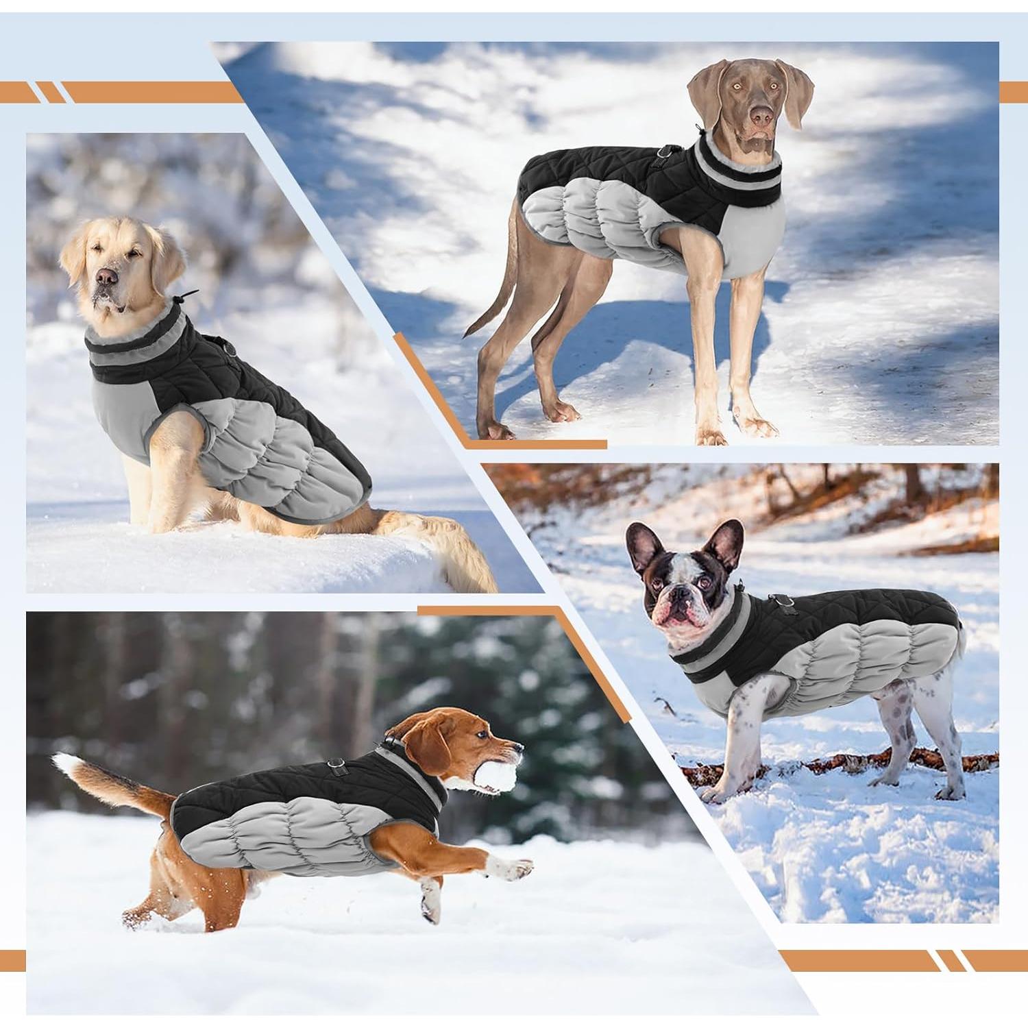 Abrigo para Perro Mediano OUOBOB Negro Impermeable