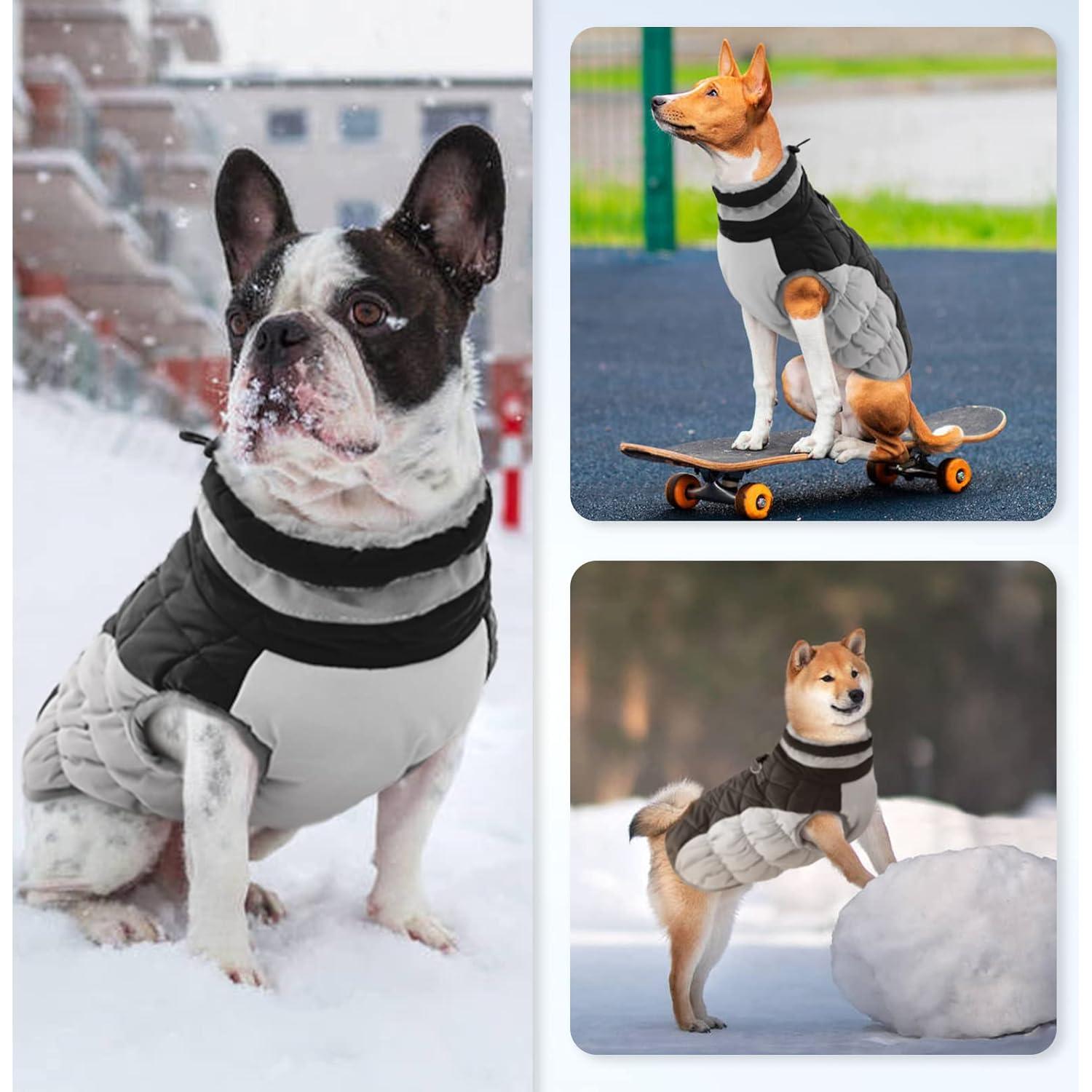 Abrigo para Perro Mediano OUOBOB Negro Impermeable