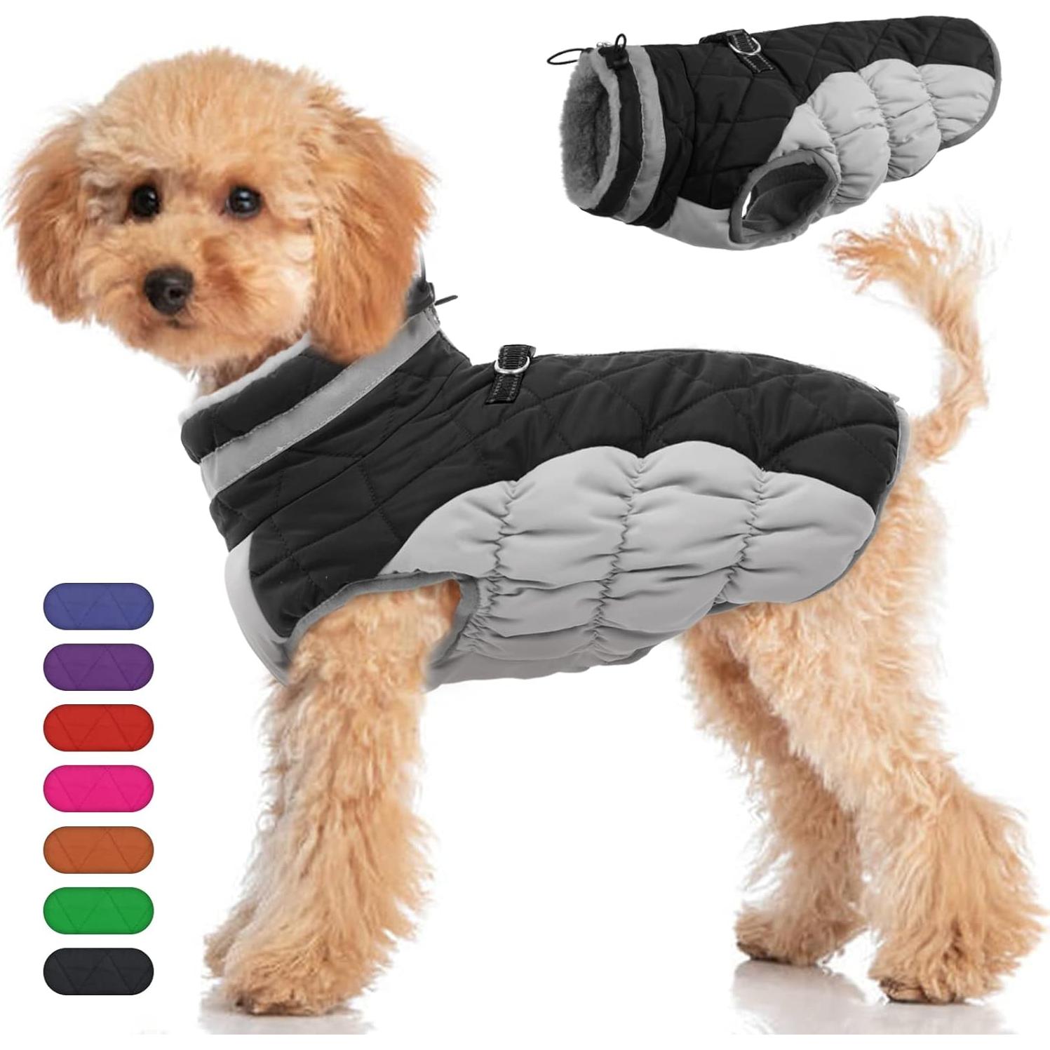 Abrigo para Perro Mediano OUOBOB Negro Impermeable