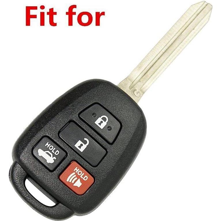 Leather for Toyota Camry SE LE Sequoia Avalon Corolla RAV4 Venza Remote 4 Buttons Key Case Holder Cover Fob Chain (Brown)