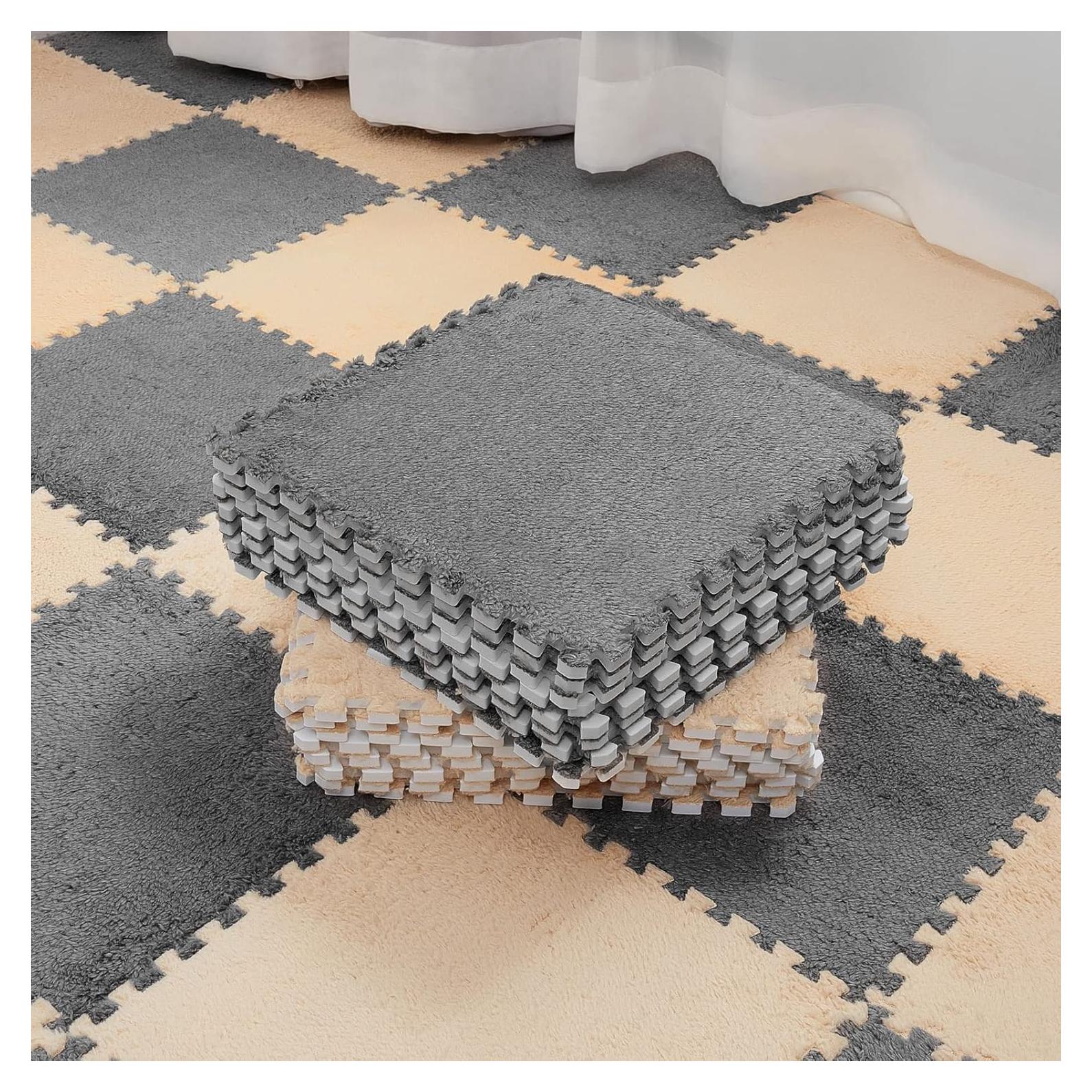 Alfombra de Espuma Flutesan 15 Pcs 30x30 cm Gris Camel