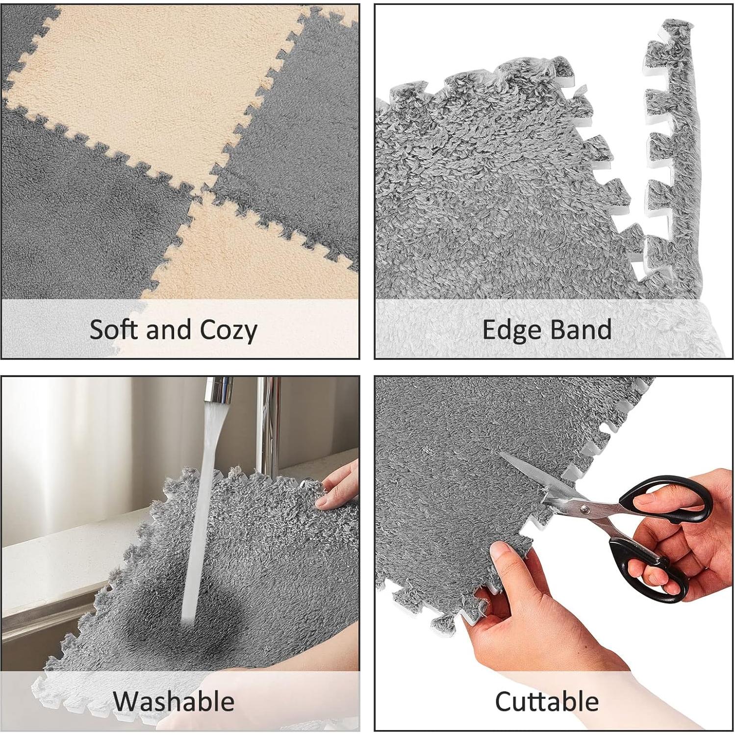 Alfombra de Espuma Flutesan 15 Pcs 30x30 cm Gris Camel