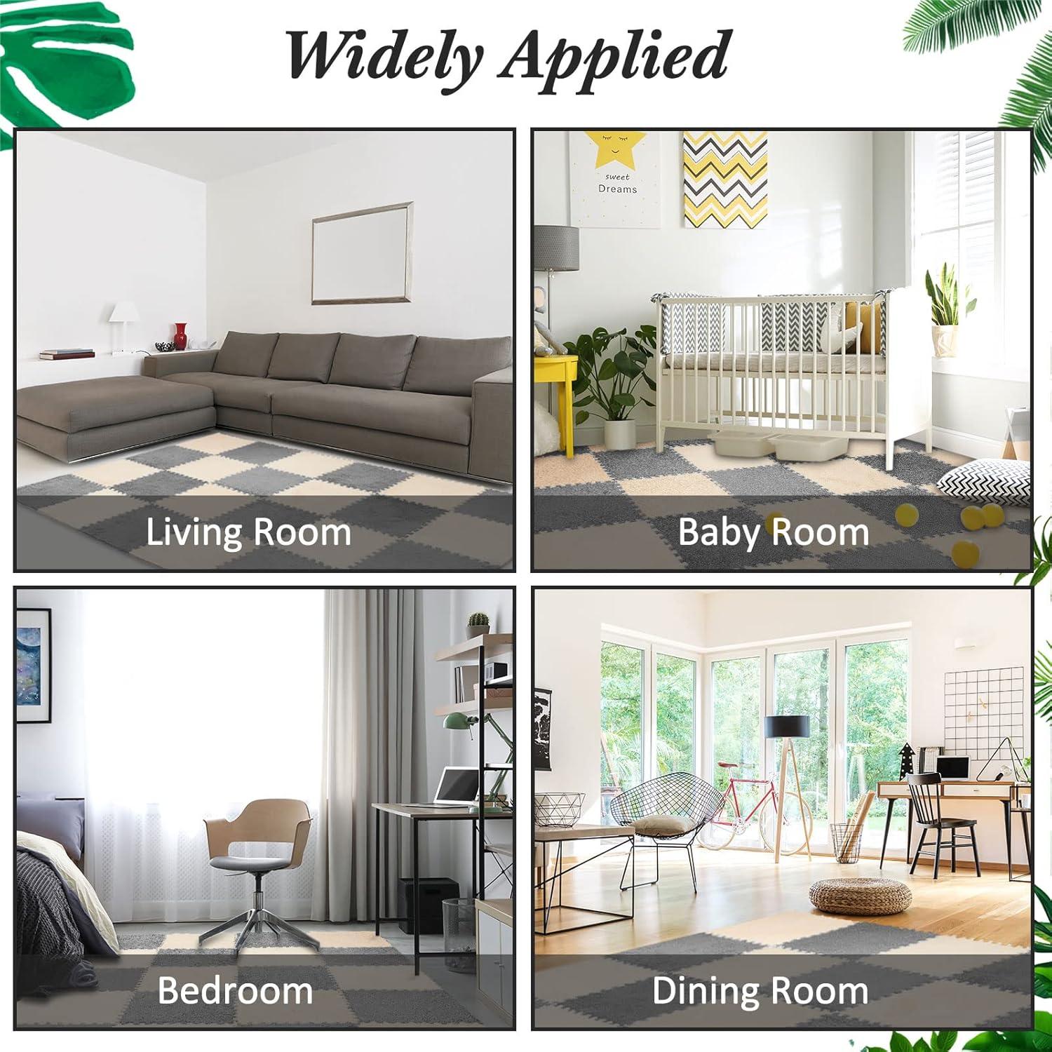 Alfombra de Espuma Flutesan 15 Pcs 30x30 cm Gris Camel