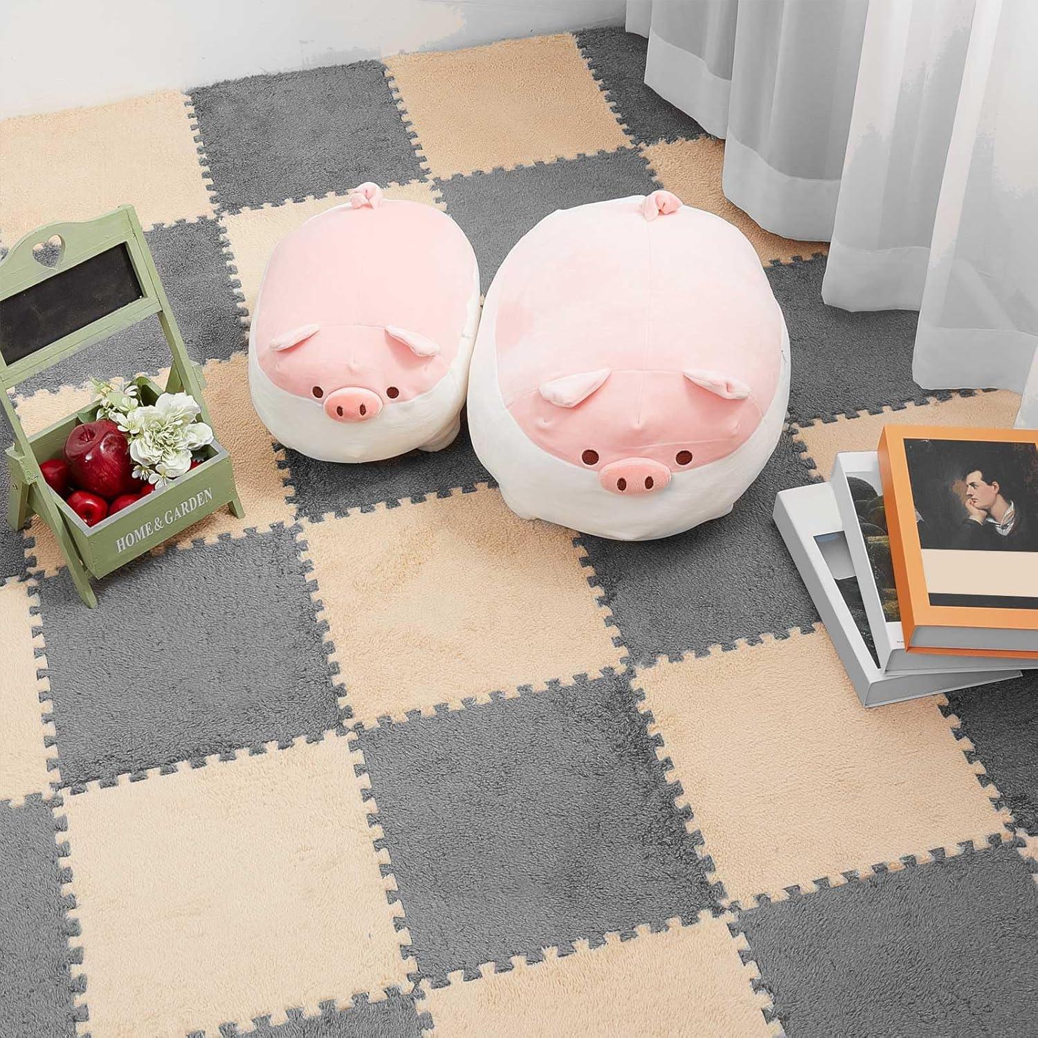 Alfombra de Espuma Flutesan 15 Pcs 30x30 cm Gris Camel