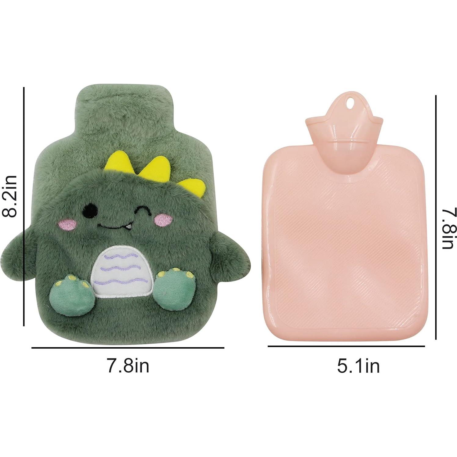 Botella de Agua Caliente MOSSTYYUS Dinosaurio 400 ML con Funda