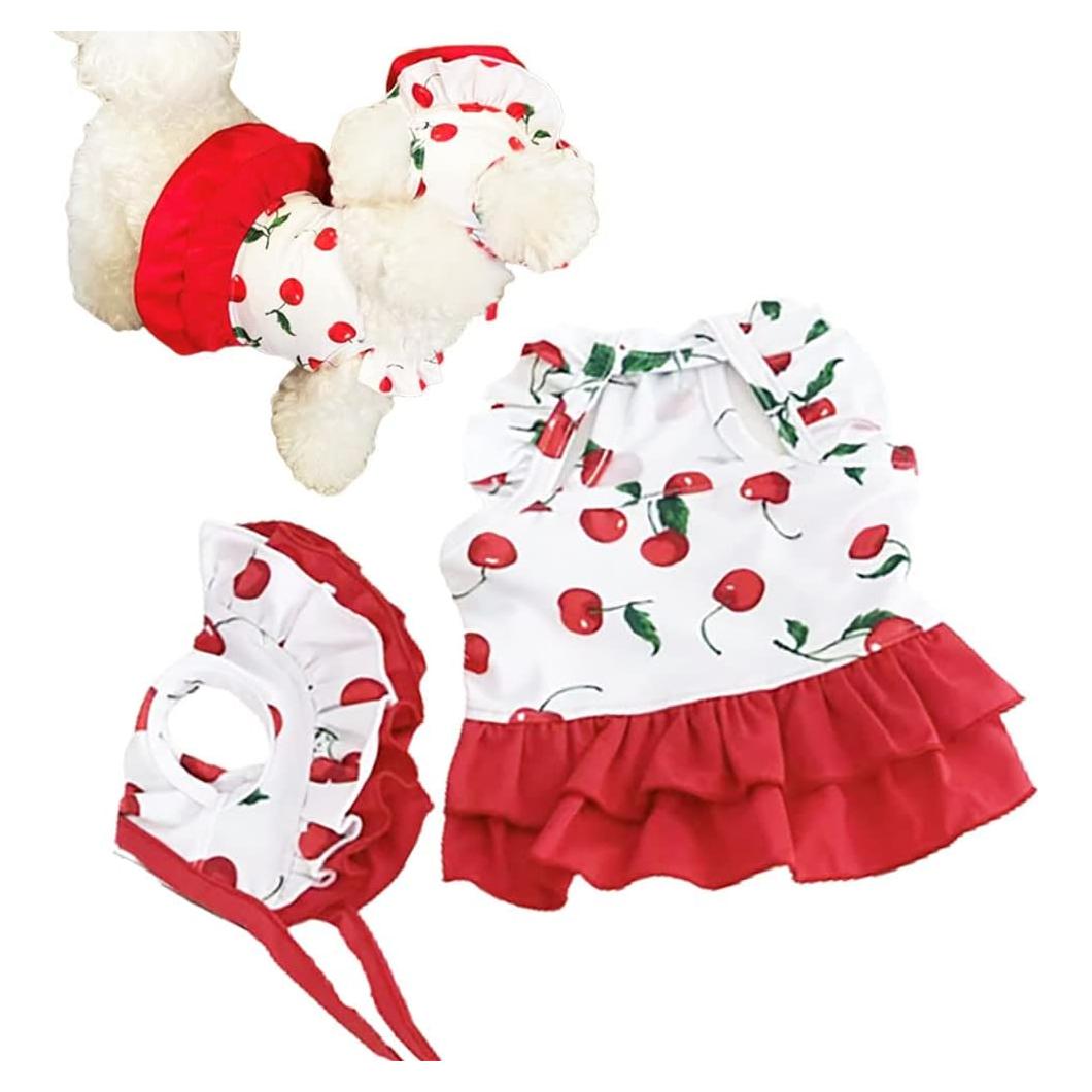 Bañador para Perro IMDOUBLEDOU Pequeño Cereza con Sombrero