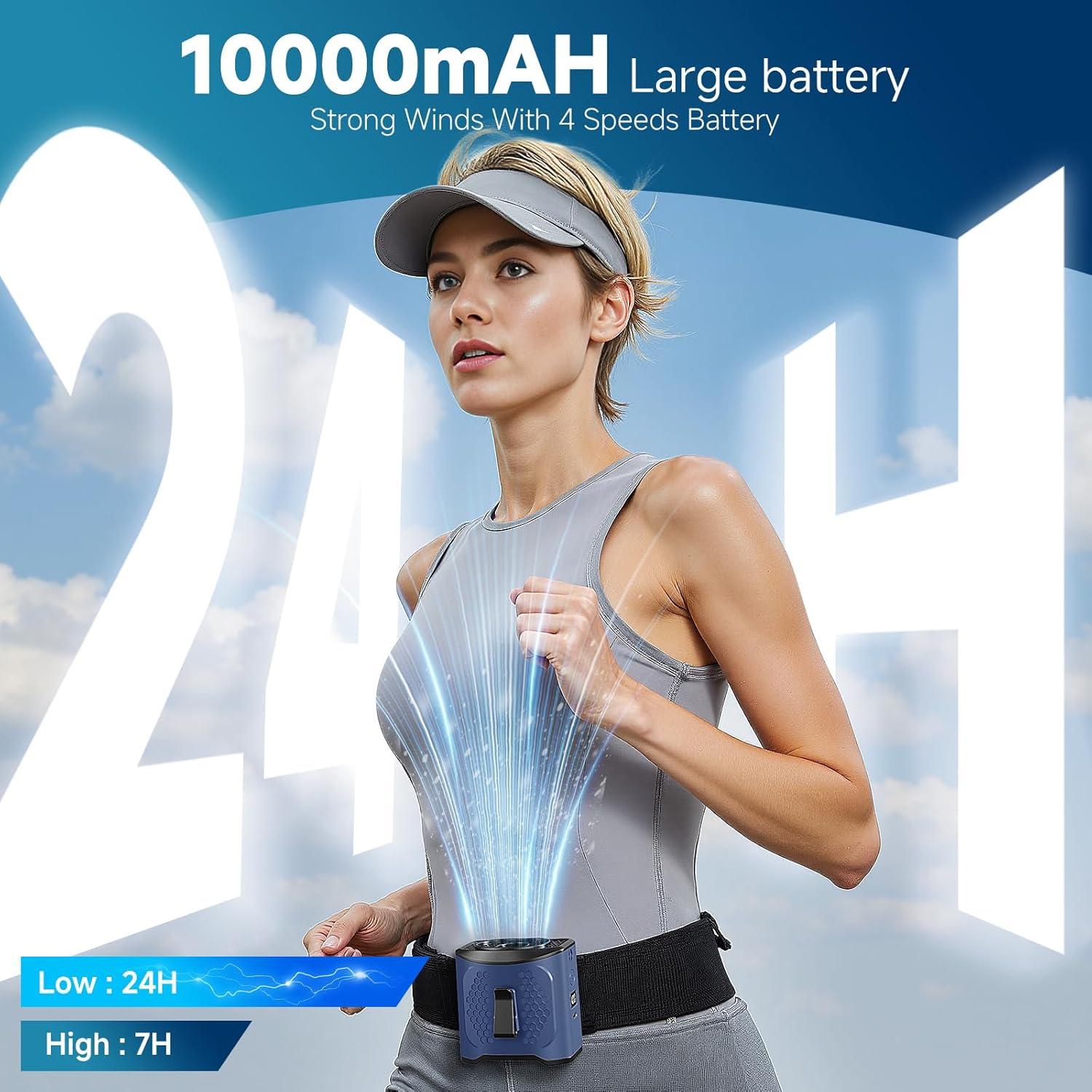 Ventilador Portátil LAMBRI GY-Azul 10000mAh 4 Velocidades