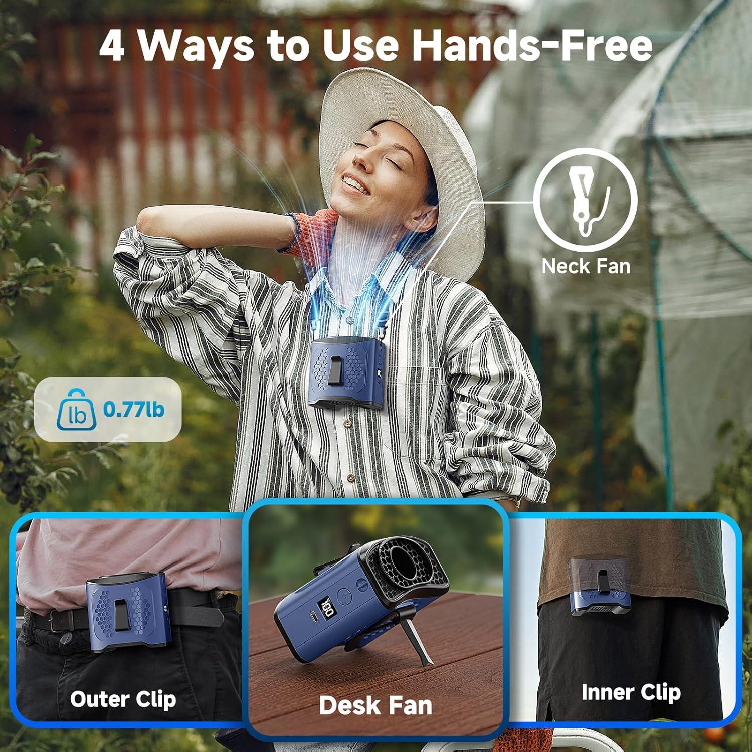 Ventilador Portátil LAMBRI GY-Azul 10000mAh 4 Velocidades