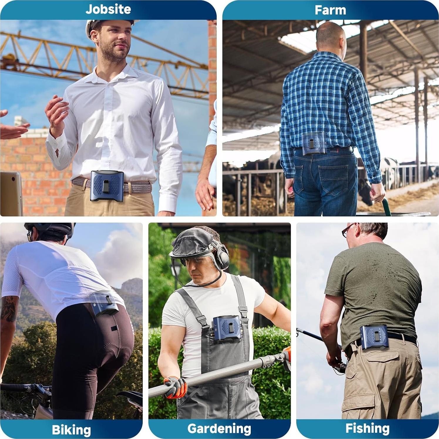 Ventilador Portátil LAMBRI GY-Azul 10000mAh 4 Velocidades