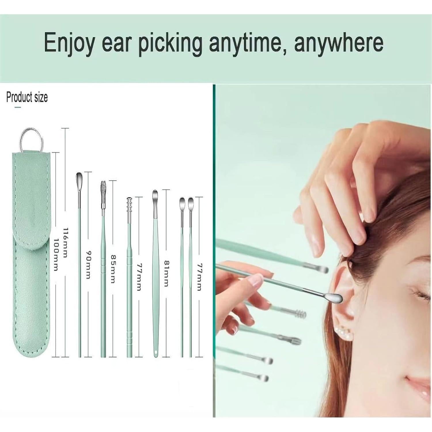 Kit de Limpieza de Oídos Voitead 12 Piezas Acero Inoxidable