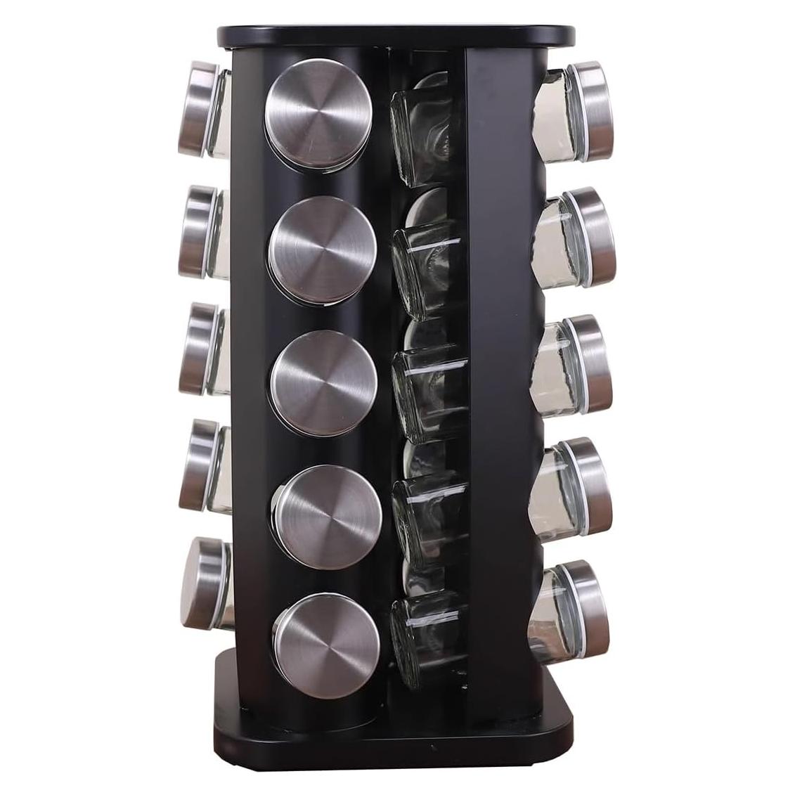 Estante de especias giratorio VaNaeni 20 frascos acero inoxidable