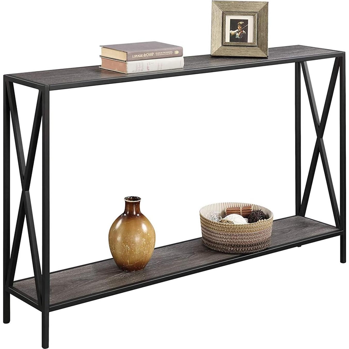 Mesa Consola Tucson Convenience Concepts 120 cm Gris/Negro