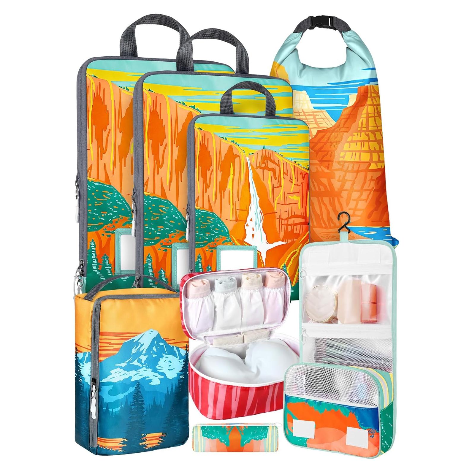 Set de 8 Cubos de Compresión Miss Adola para Viaje Colorido