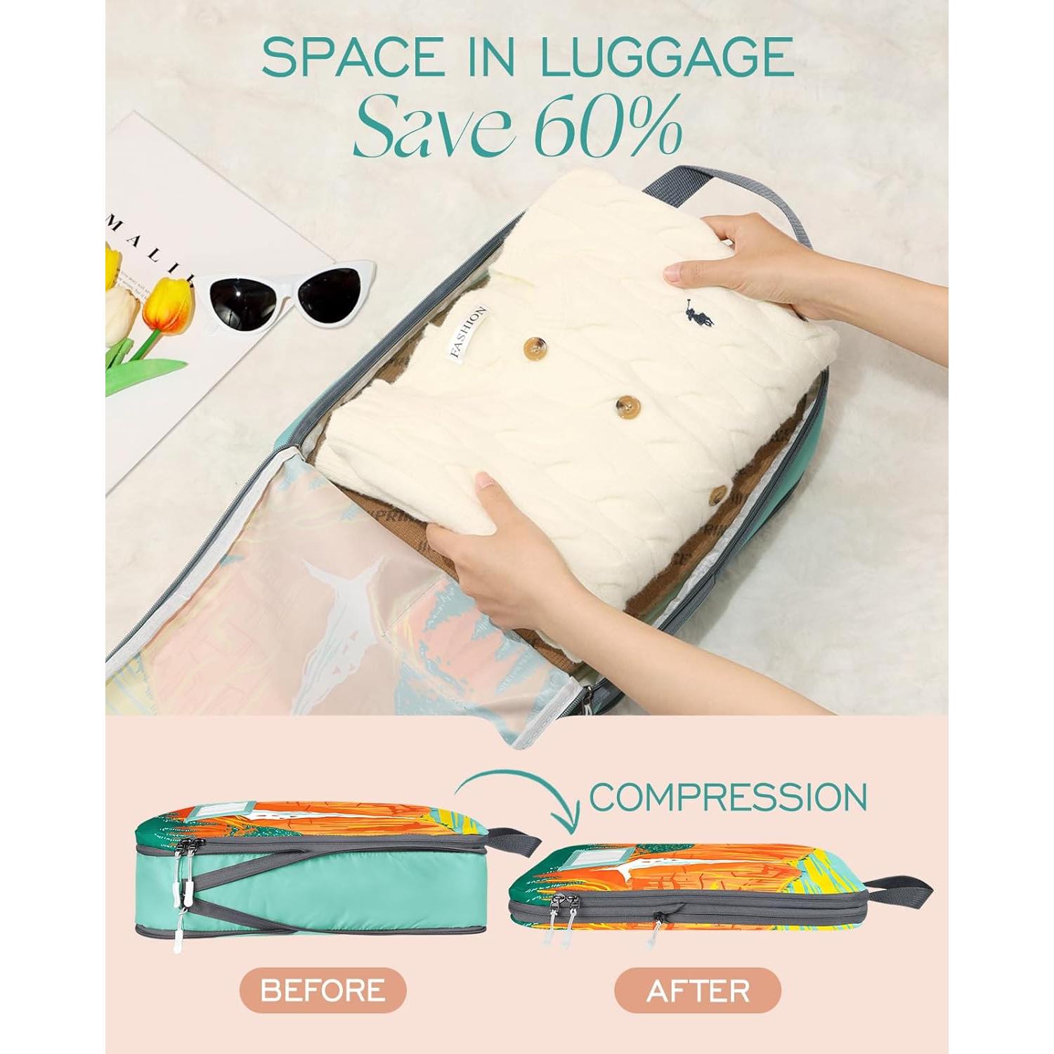 Set de 8 Cubos de Compresión Miss Adola para Viaje Colorido