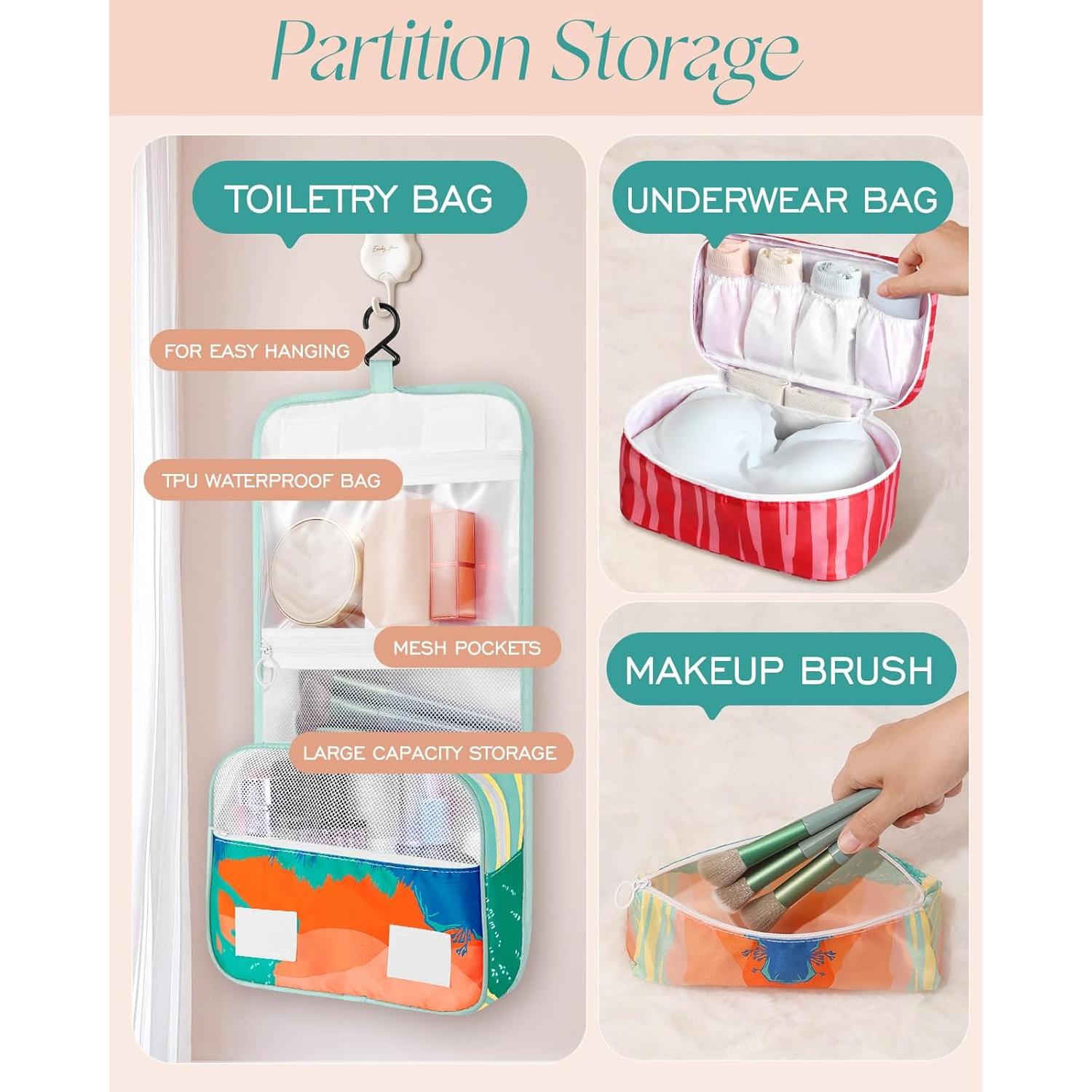 Set de 8 Cubos de Compresión Miss Adola para Viaje Colorido