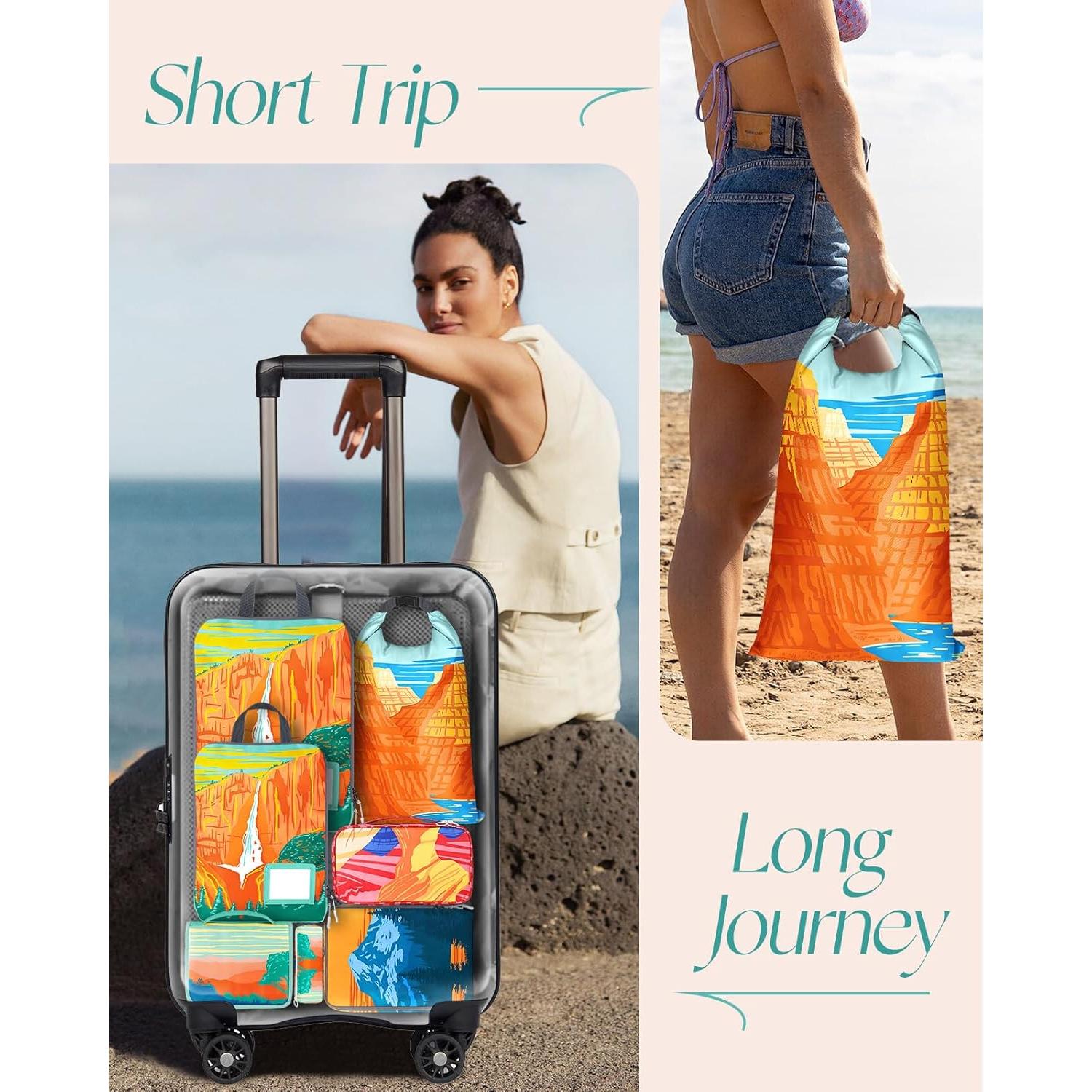 Set de 8 Cubos de Compresión Miss Adola para Viaje Colorido