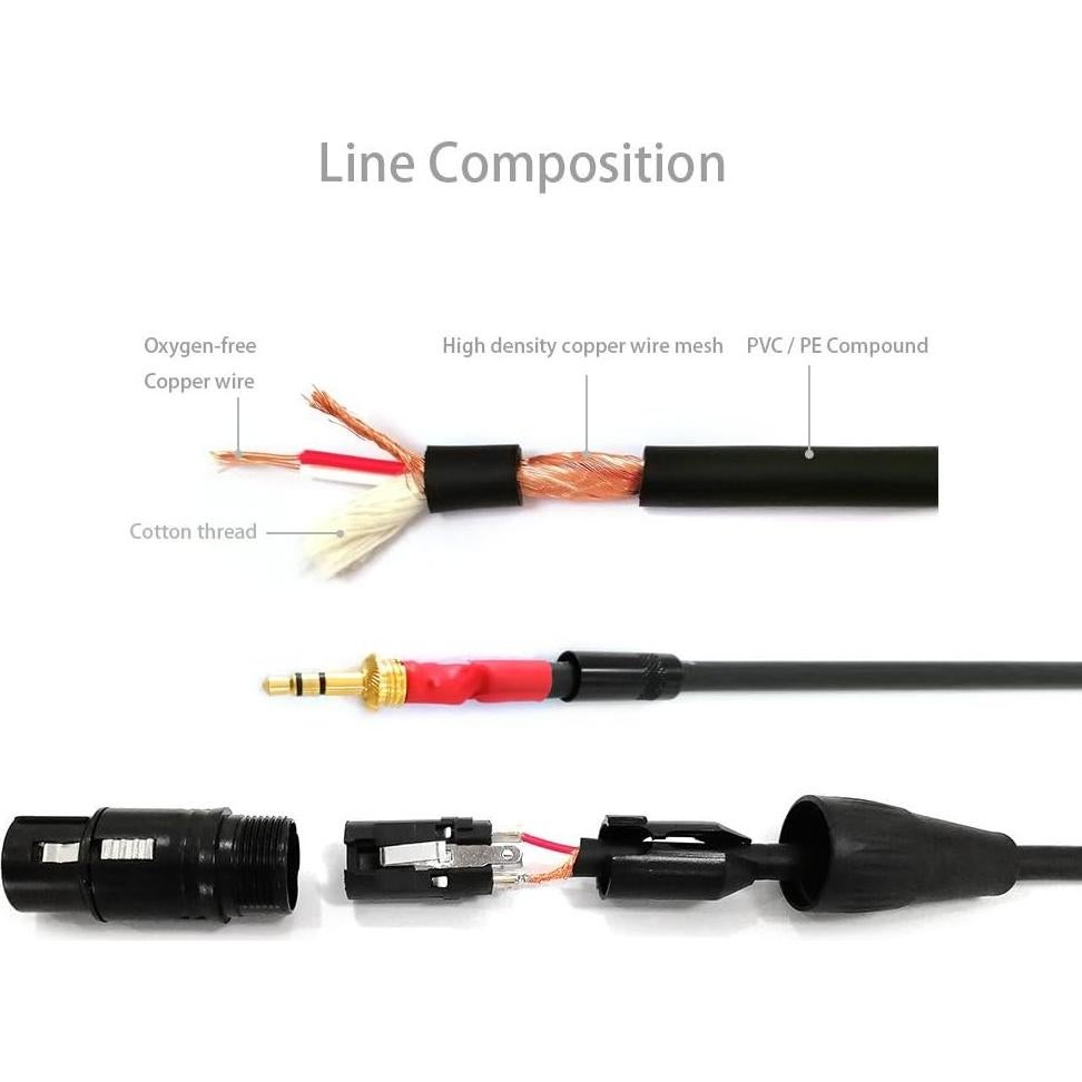 Cable de Micrófono NANYI 3.5mm a XLR Hembra 0.2M