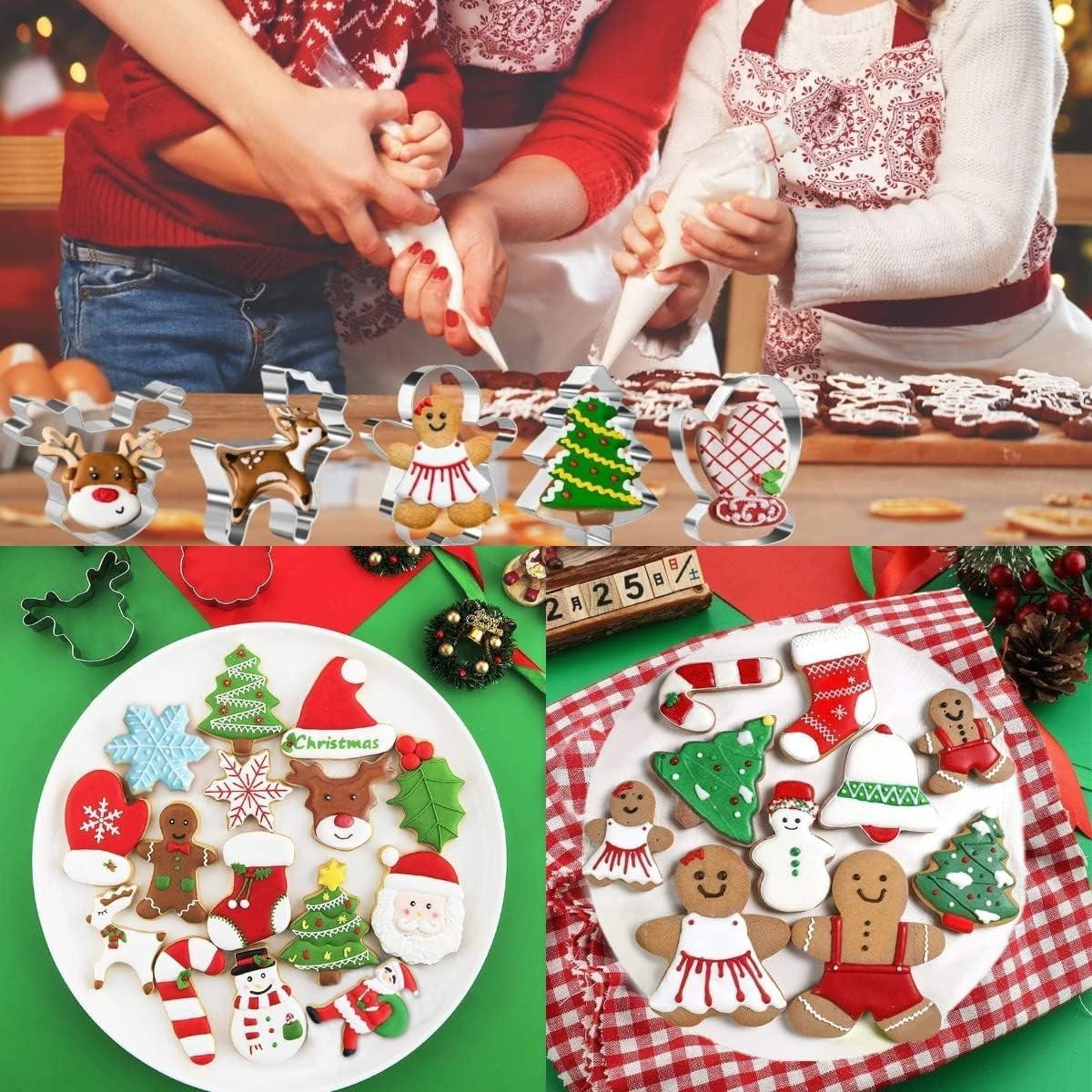 Juego de Cortadores de Galletas de Navidad WGPG - 24 Piezas de Acero Inoxidable