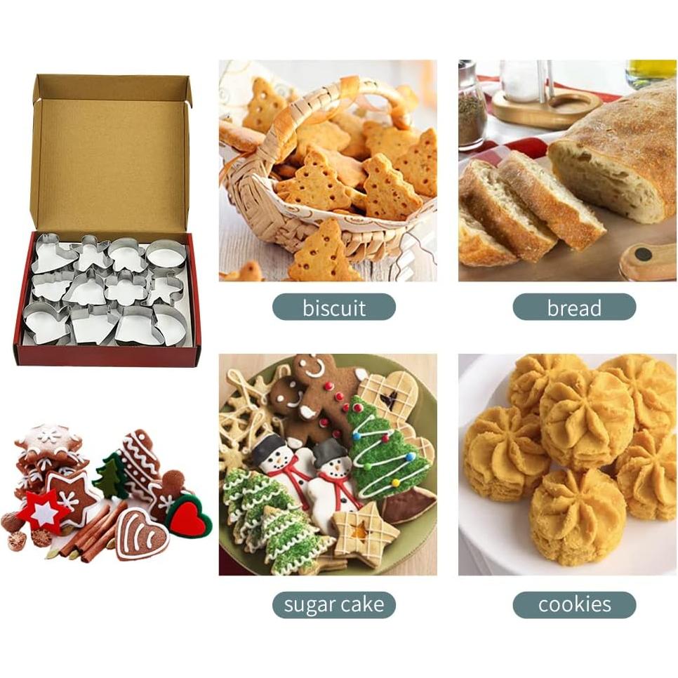 Juego de Cortadores de Galletas de Navidad WGPG - 24 Piezas de Acero Inoxidable