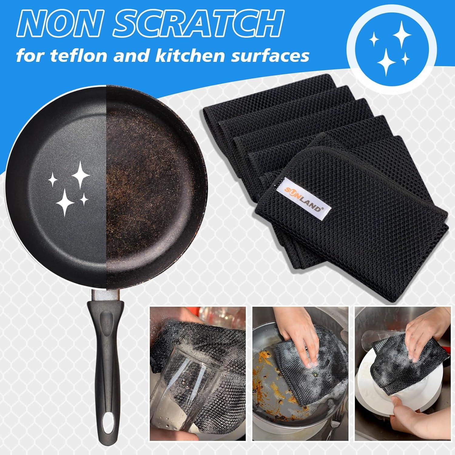 Paños de Cocina SUNLAND 6 Unidades 30x30cm Malla Doble Capa