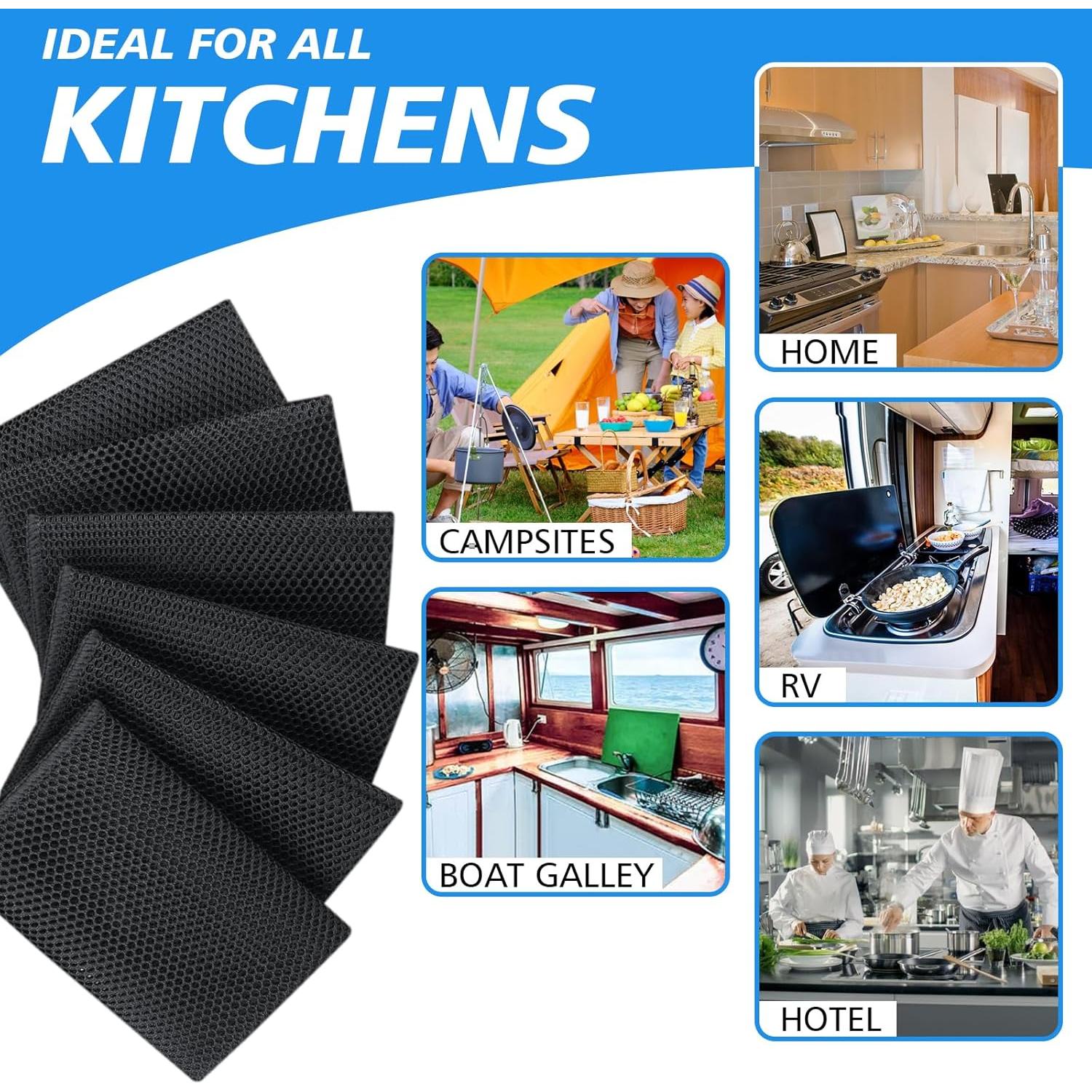 Paños de Cocina SUNLAND 6 Unidades 30x30cm Malla Doble Capa