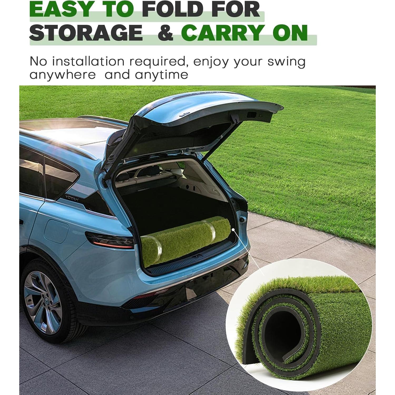 Alfombra de Golf Doble Césped Ywitio 1.52x1.22m Antideslizante