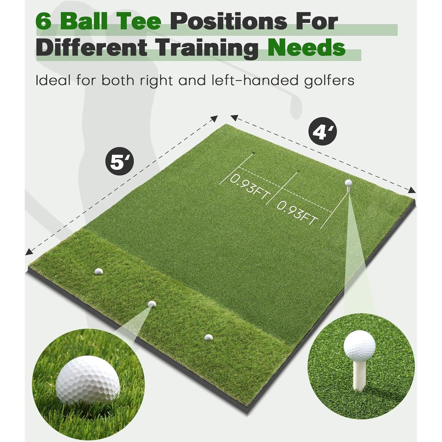 Alfombra de Golf Doble Césped Ywitio 1.52x1.22m Antideslizante