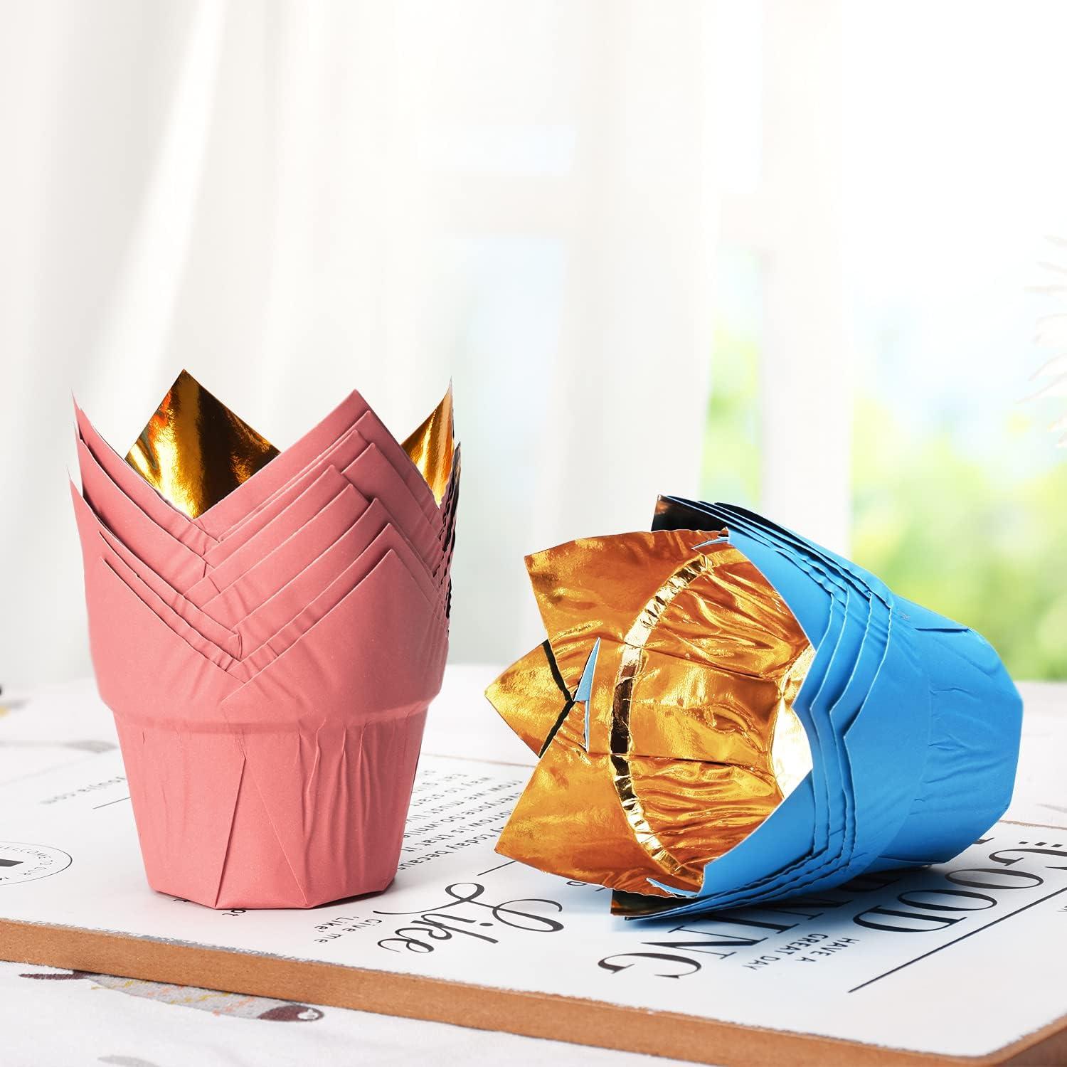 Forros de Cupcake Tulipán Dorado PARTYHIPPO 100 Pcs 6.86 cm