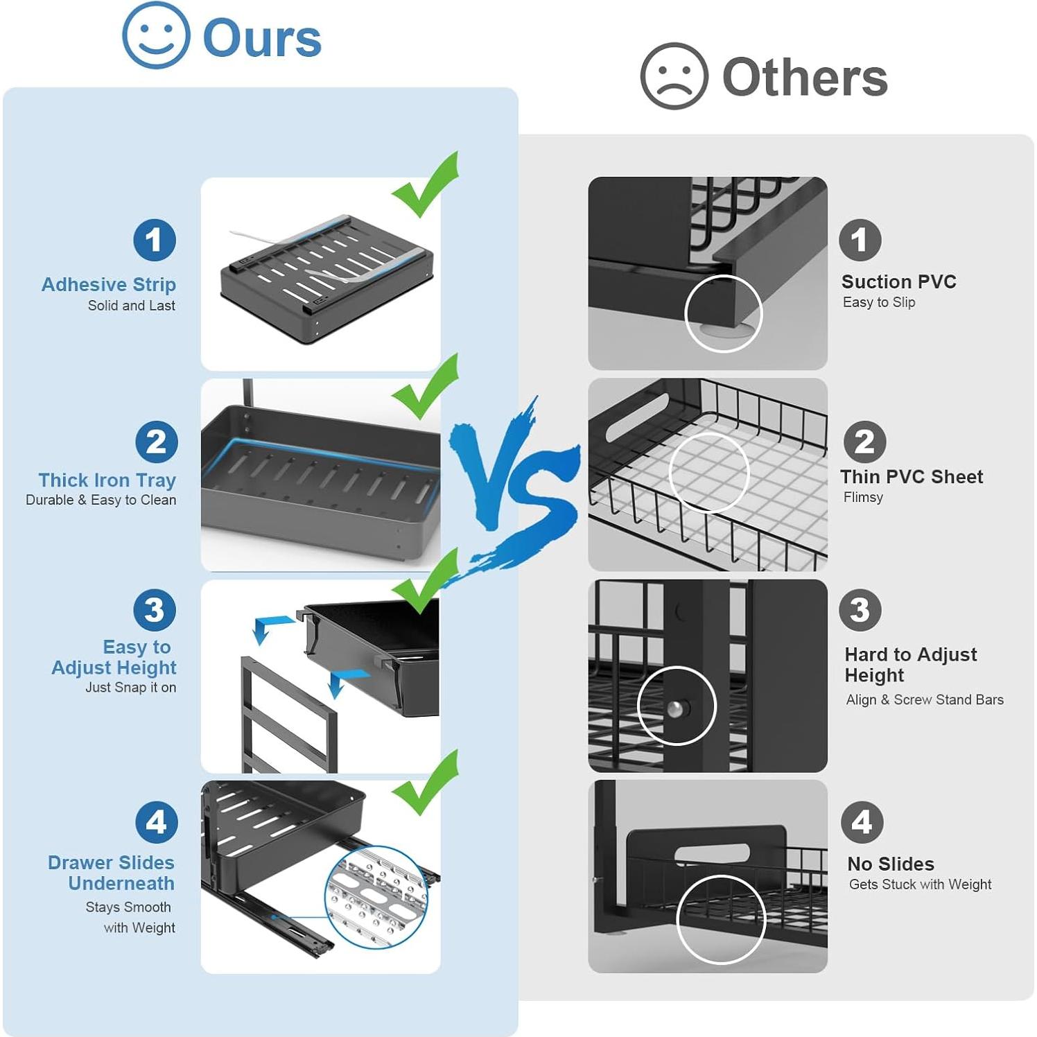 Organizador Deslizante de Metal EVERIE para Bajo Fregadero 29.5x40.6cm