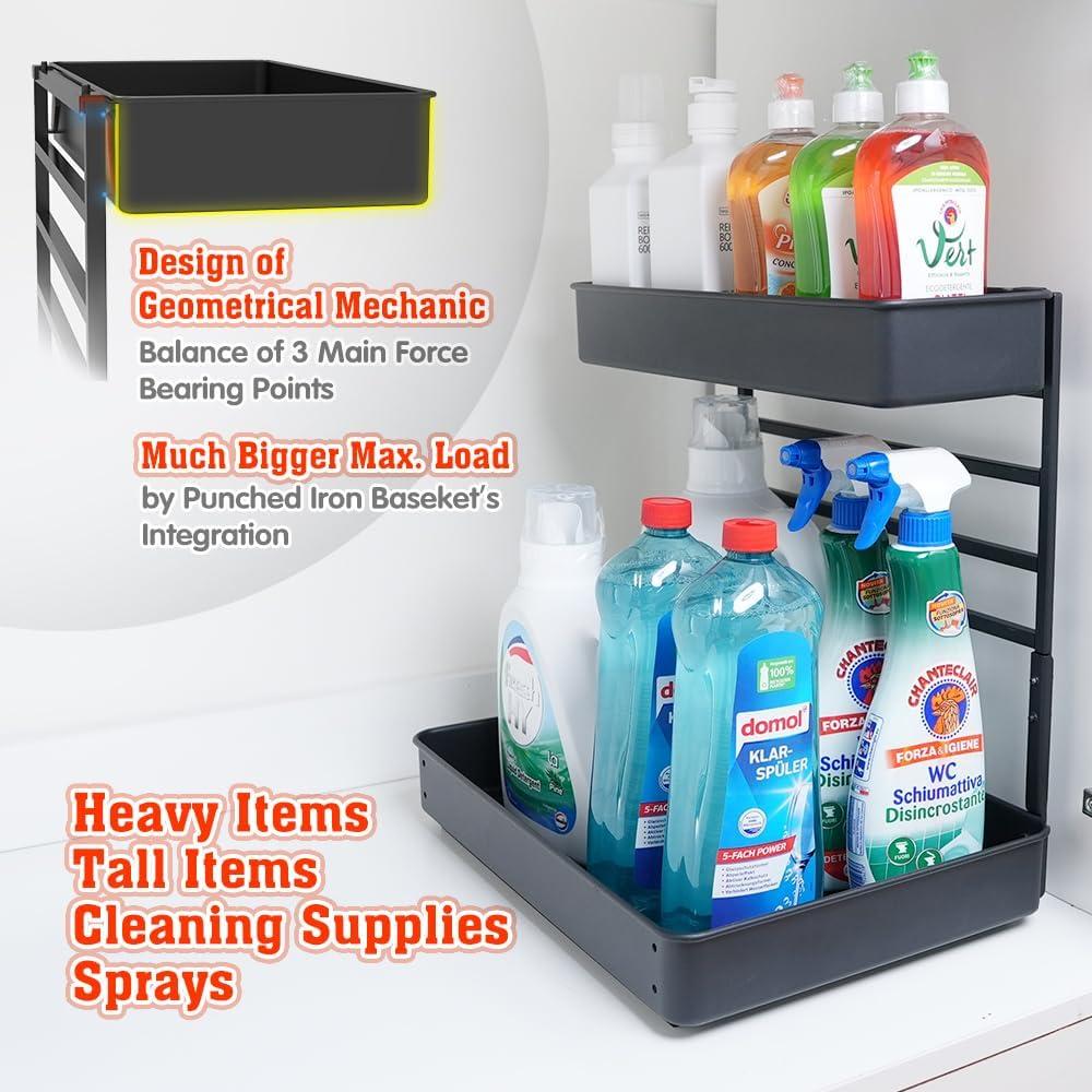 Organizador Deslizante de Metal EVERIE para Bajo Fregadero 29.5x40.6cm