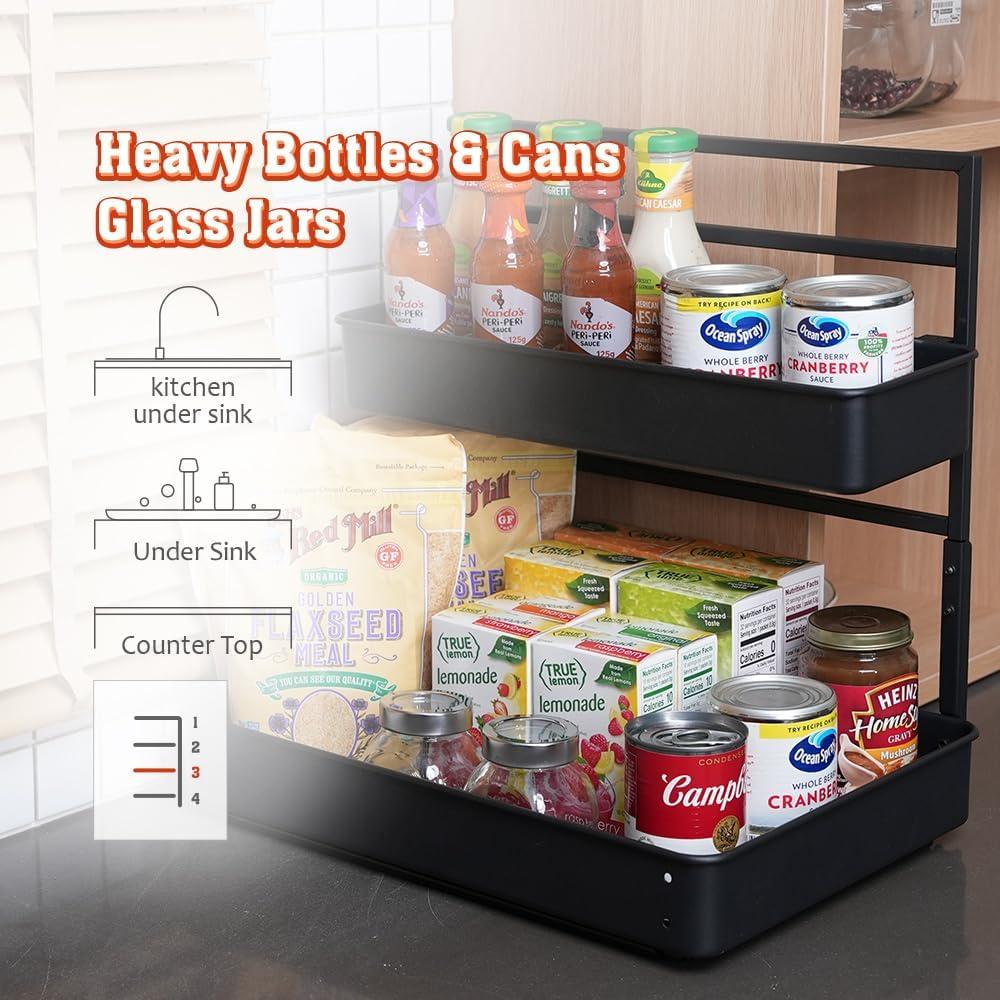 Organizador Deslizante de Metal EVERIE para Bajo Fregadero 29.5x40.6cm