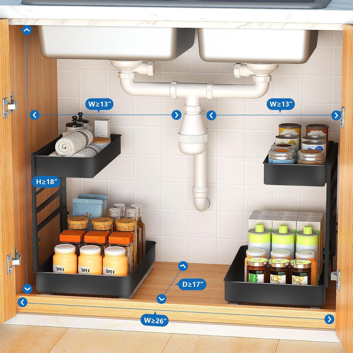 Organizador Deslizante de Metal EVERIE para Bajo Fregadero 29.5x40.6cm