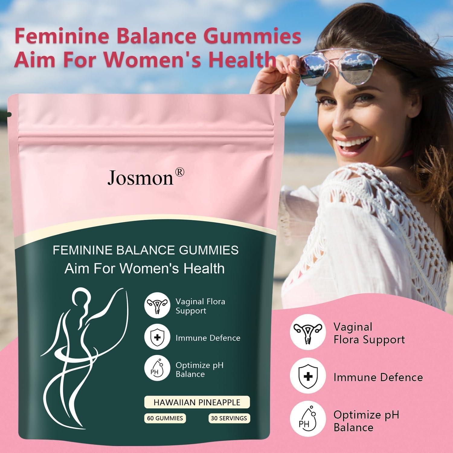 Gomitas de Equilibrio Femenino Premium Josmon - Piña Hawaiana 60 Unidades