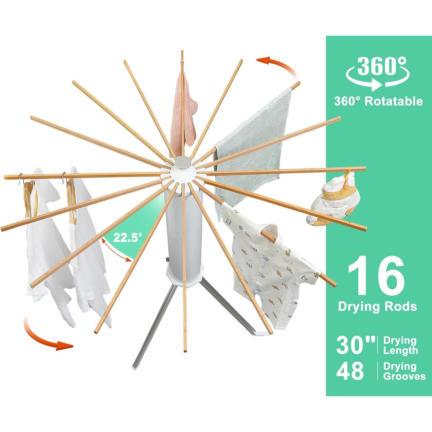 Soporte de Secado de Ropa Tripode SKIKEN Expandible 16 Varillas