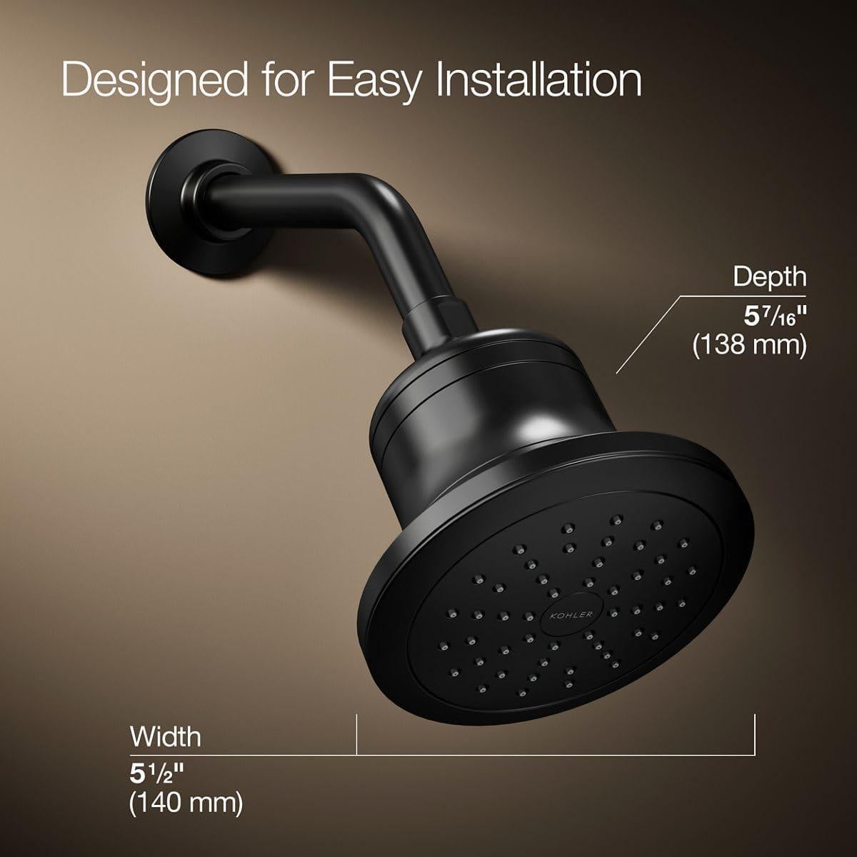 Cabezal de Ducha Filtrado KOHLER Cinq 1.75 GPM Negro Mate