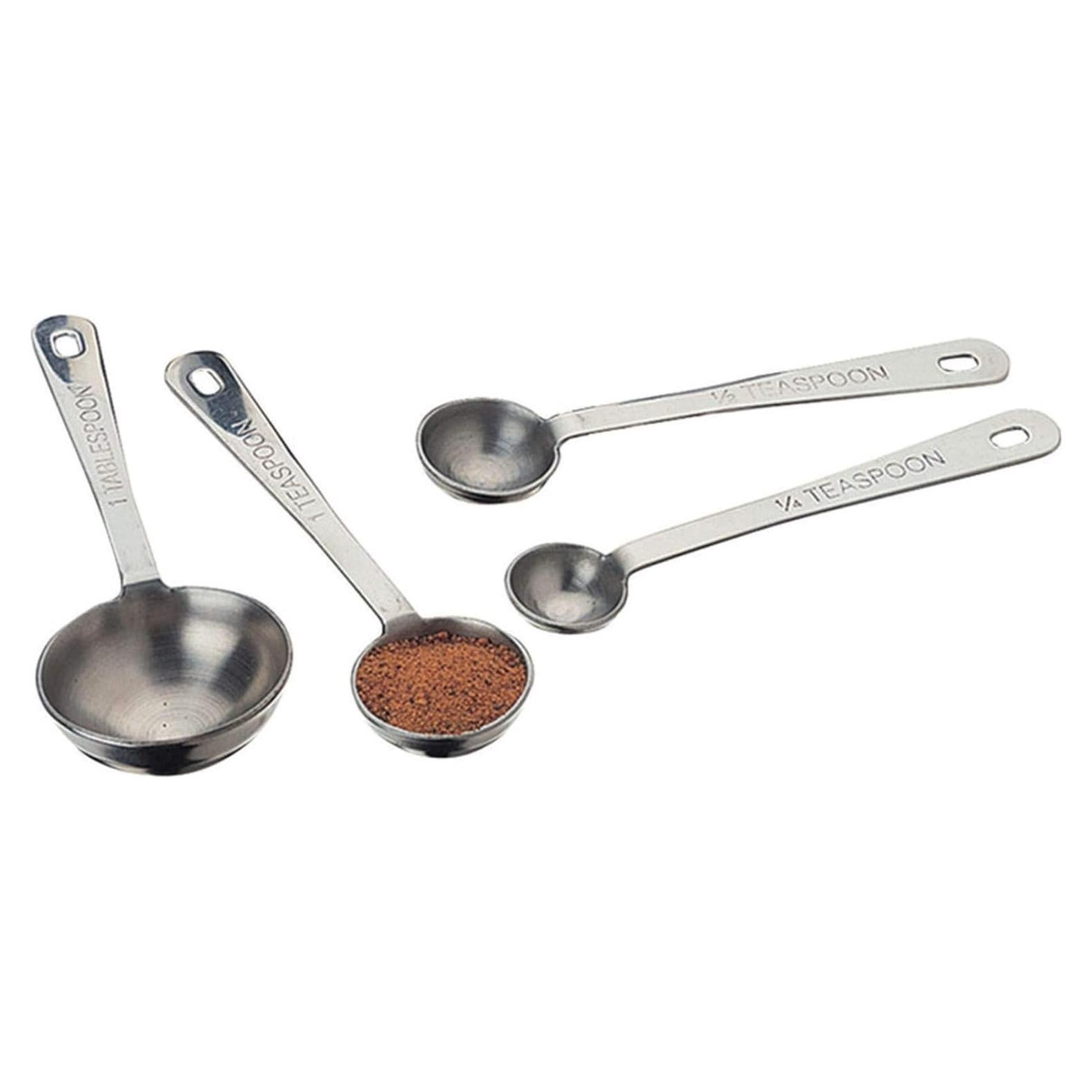 Juego de Cucharas Medidoras Amco de Acero Inoxidable, 4 Piezas
