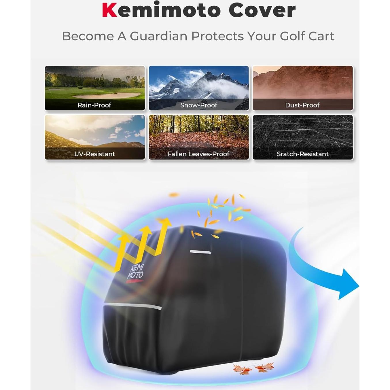 Cubierta para Carro de Golf KEMIMOTO 2-4 Pasajeros Impermeable