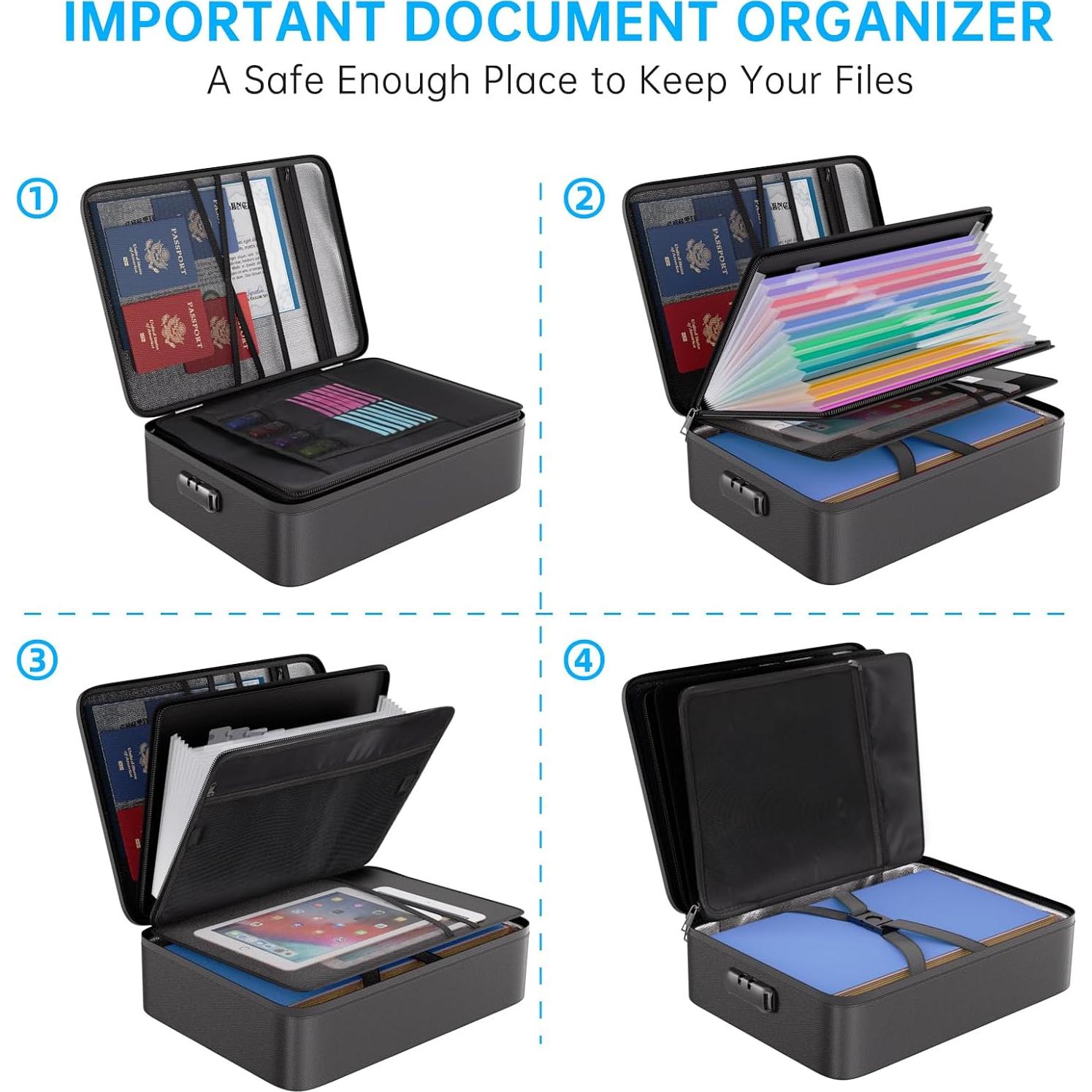 Bolsa Organizadora de Archivos ENGPOW Ignífuga 13 Bolsillos