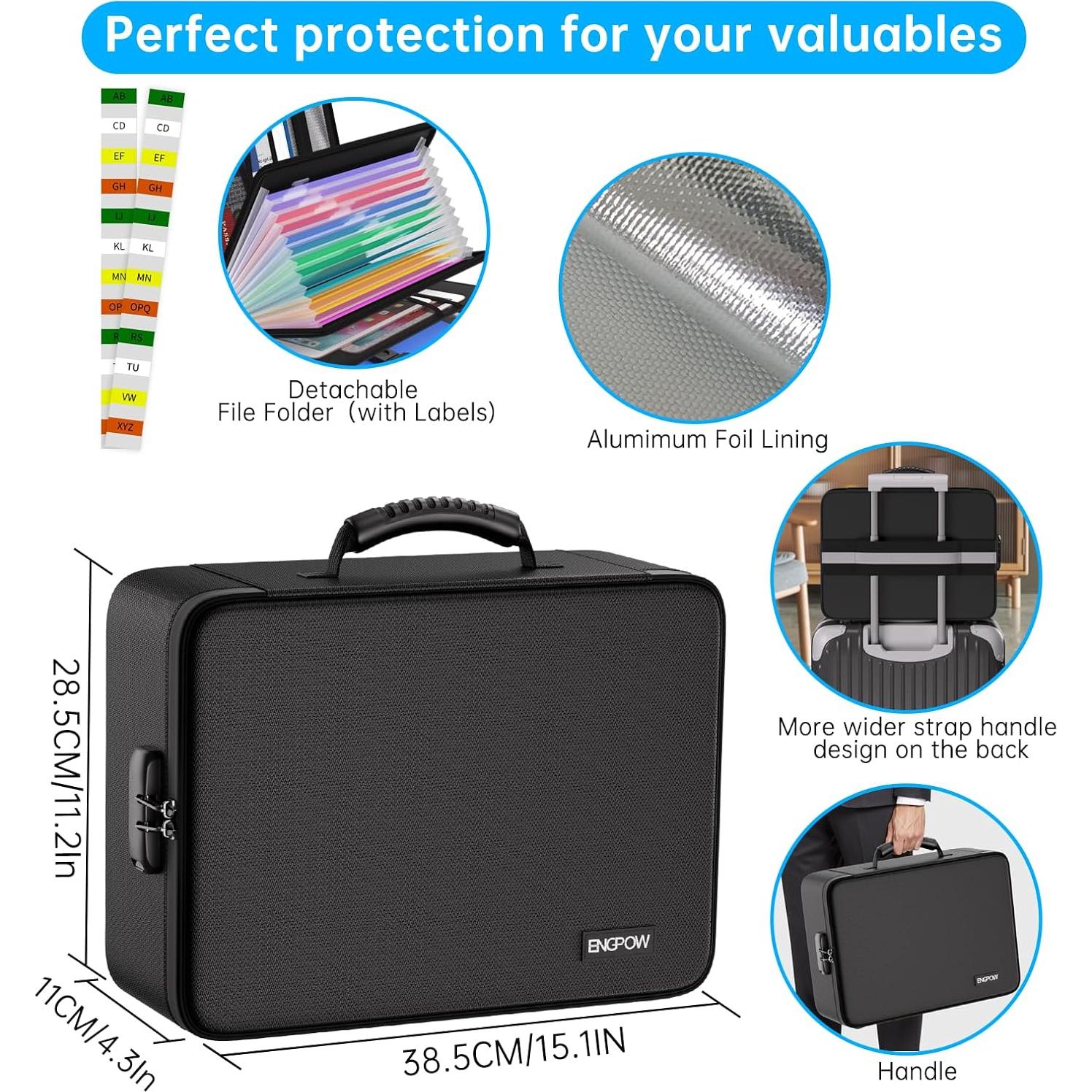 Bolsa Organizadora de Archivos ENGPOW Ignífuga 13 Bolsillos