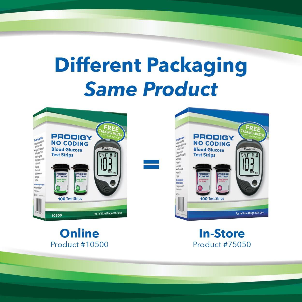 Tiras de Prueba PRODIGY 100ct con Medidor Hablante