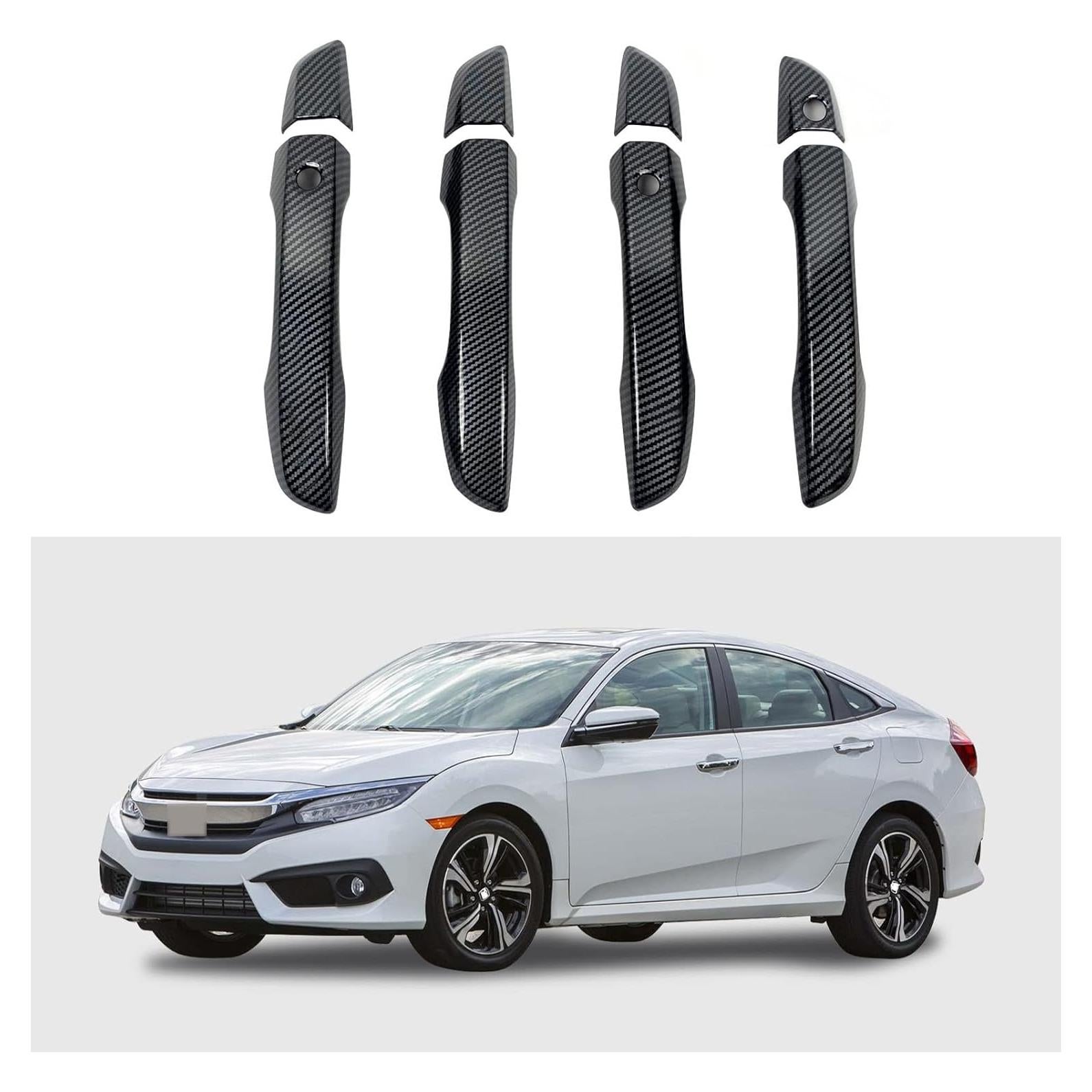 Cubierta de Manija de Puerta Honda Civic 10ª Gen 2016-2021 Fibra de Carbono